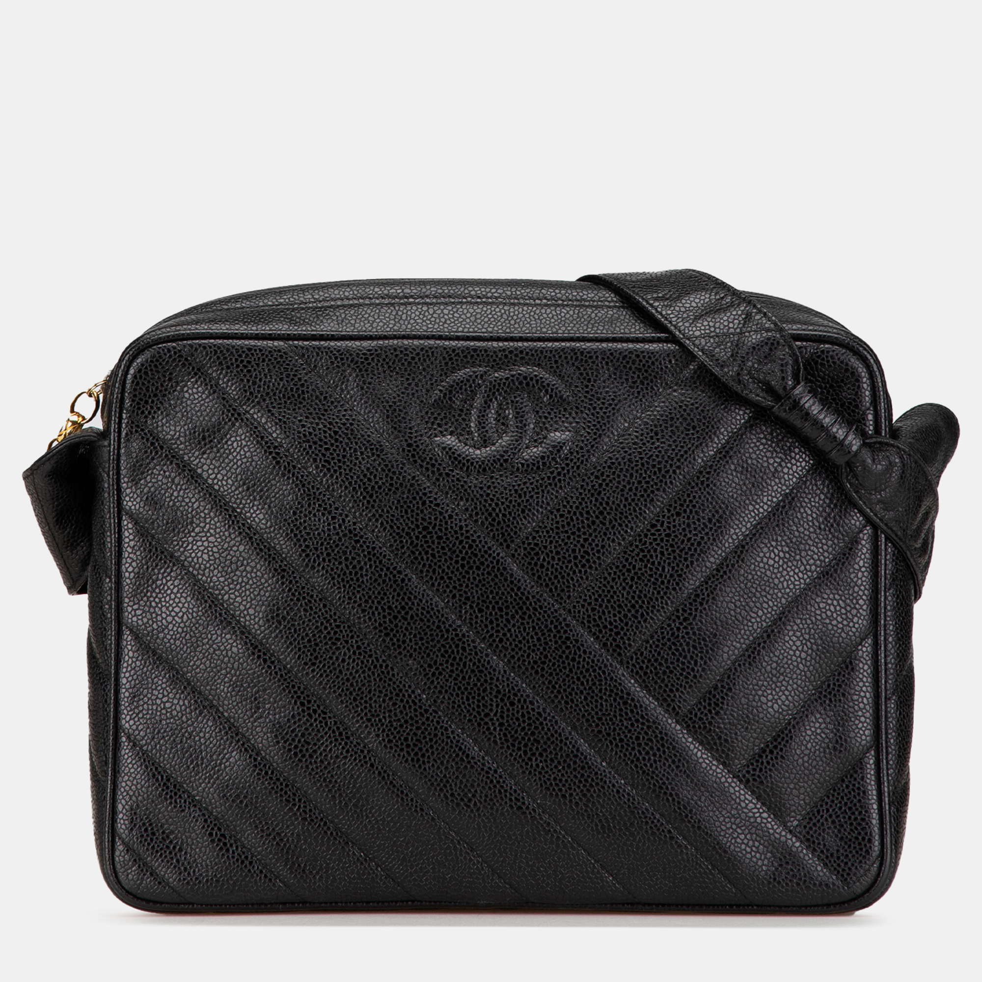 

Chanel Black Quilted Caviar Diagonal Crossbody Bag