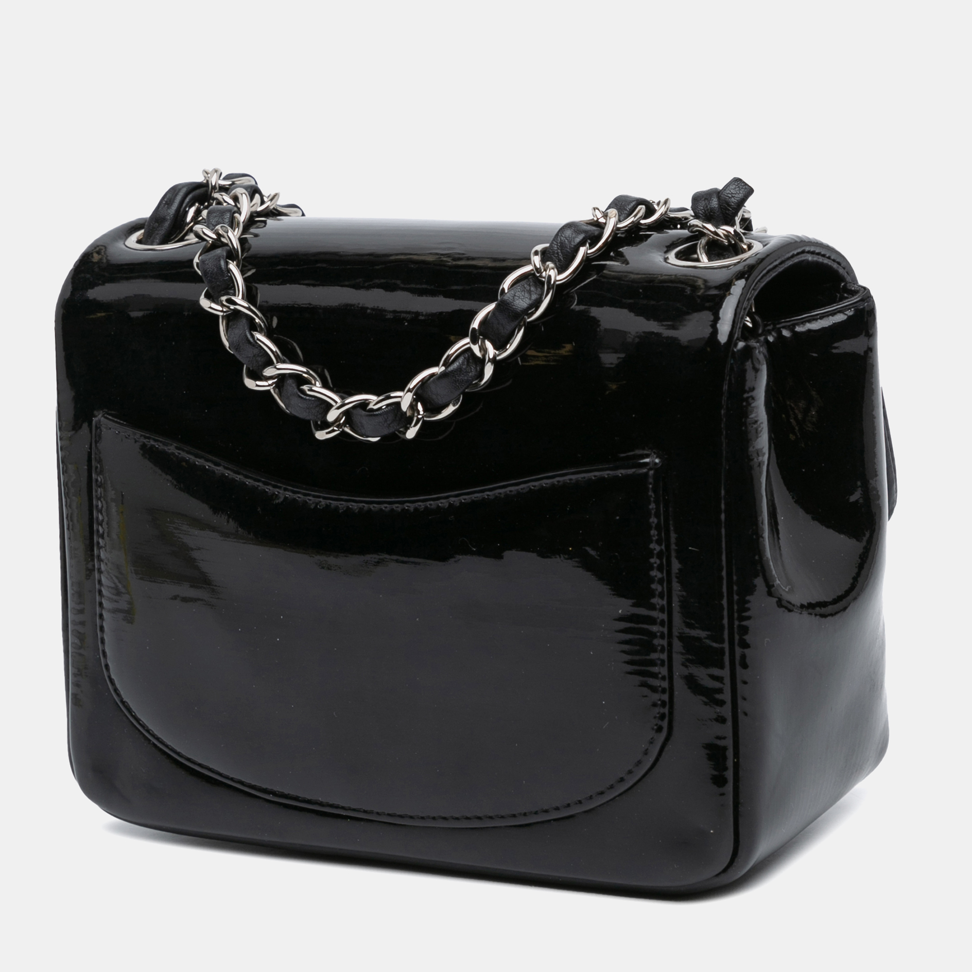 Chanel Black Mini Square Patent Single Flap 