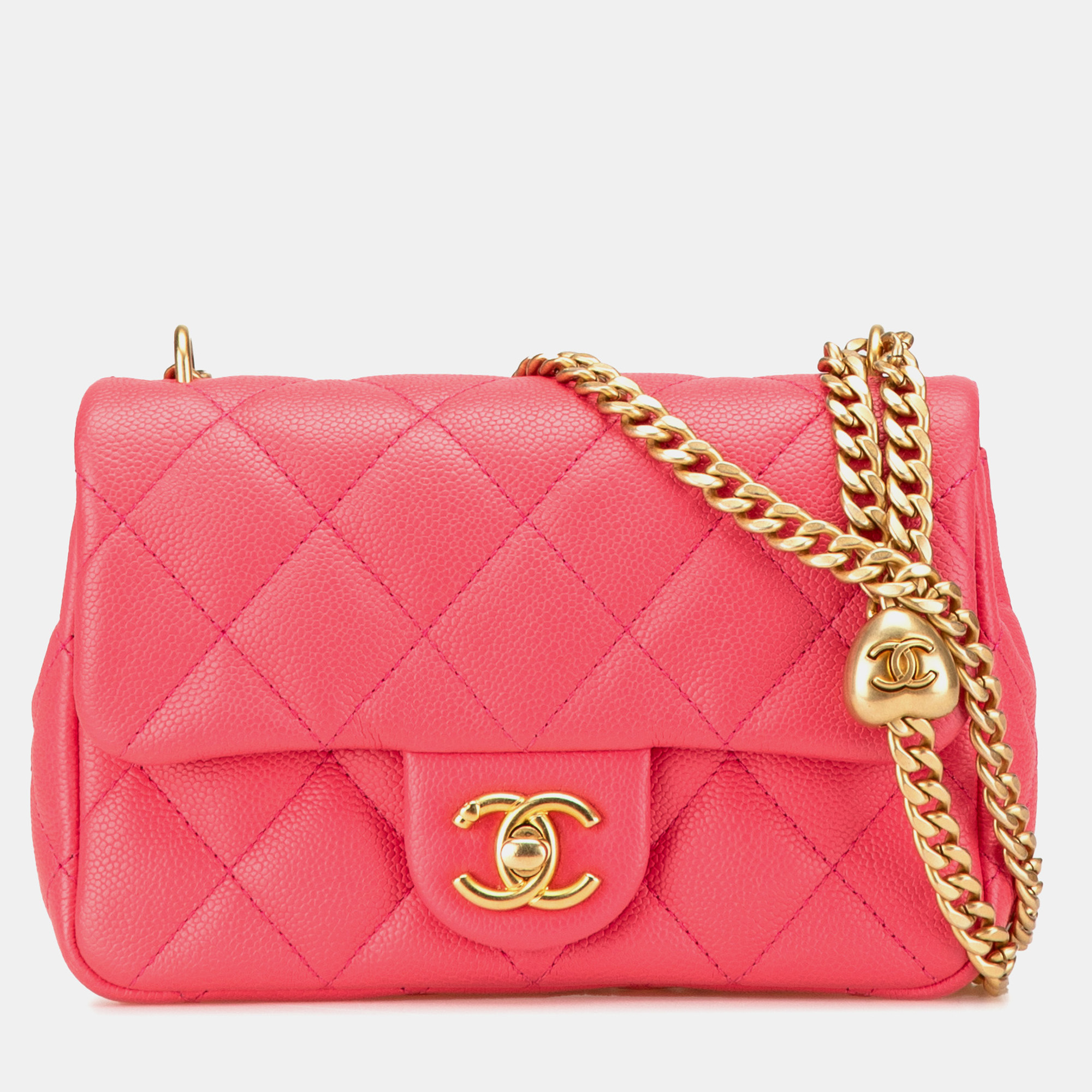 

Chanel Pink Quilted Caviar Mini Sweetheart Flap Bag