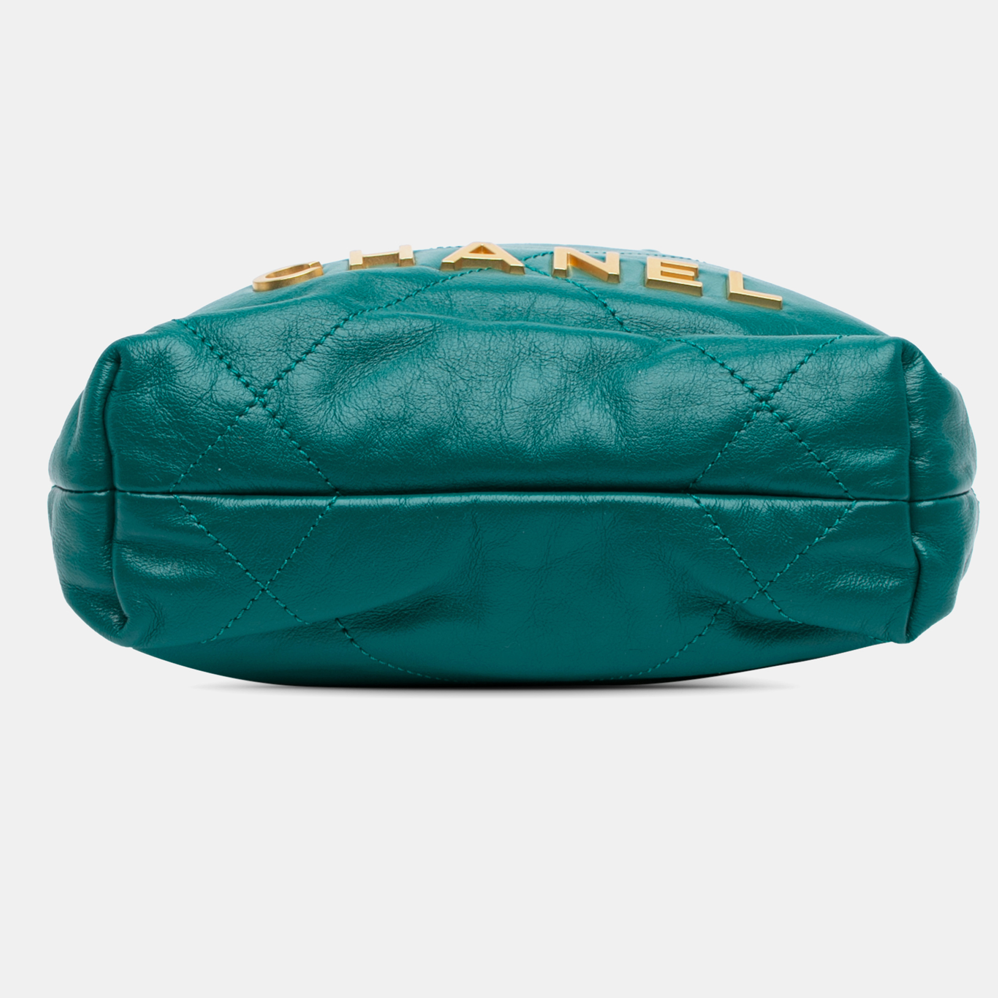 Chanel Green Calfskin Mini Shiny 22 Handbag 