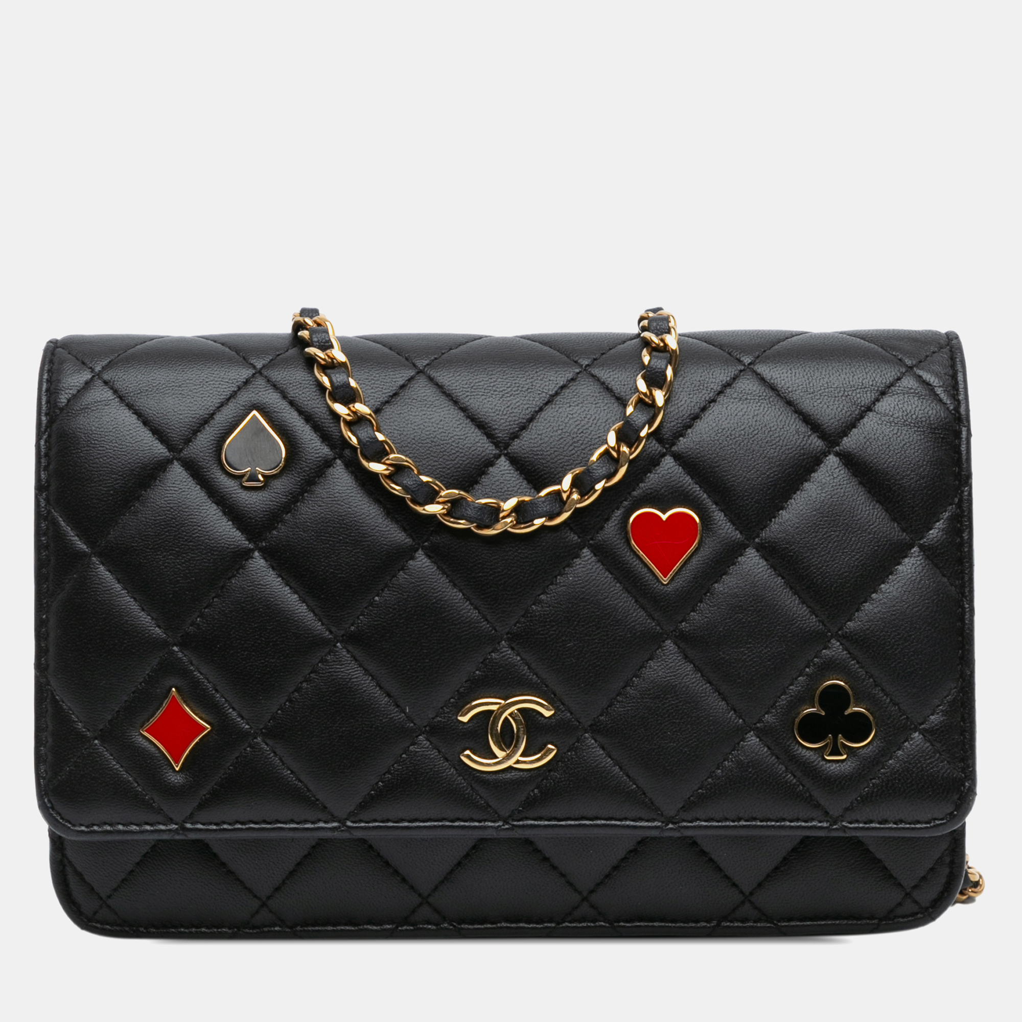 

Chanel Black Leather Coco Casino Wallet On Chain