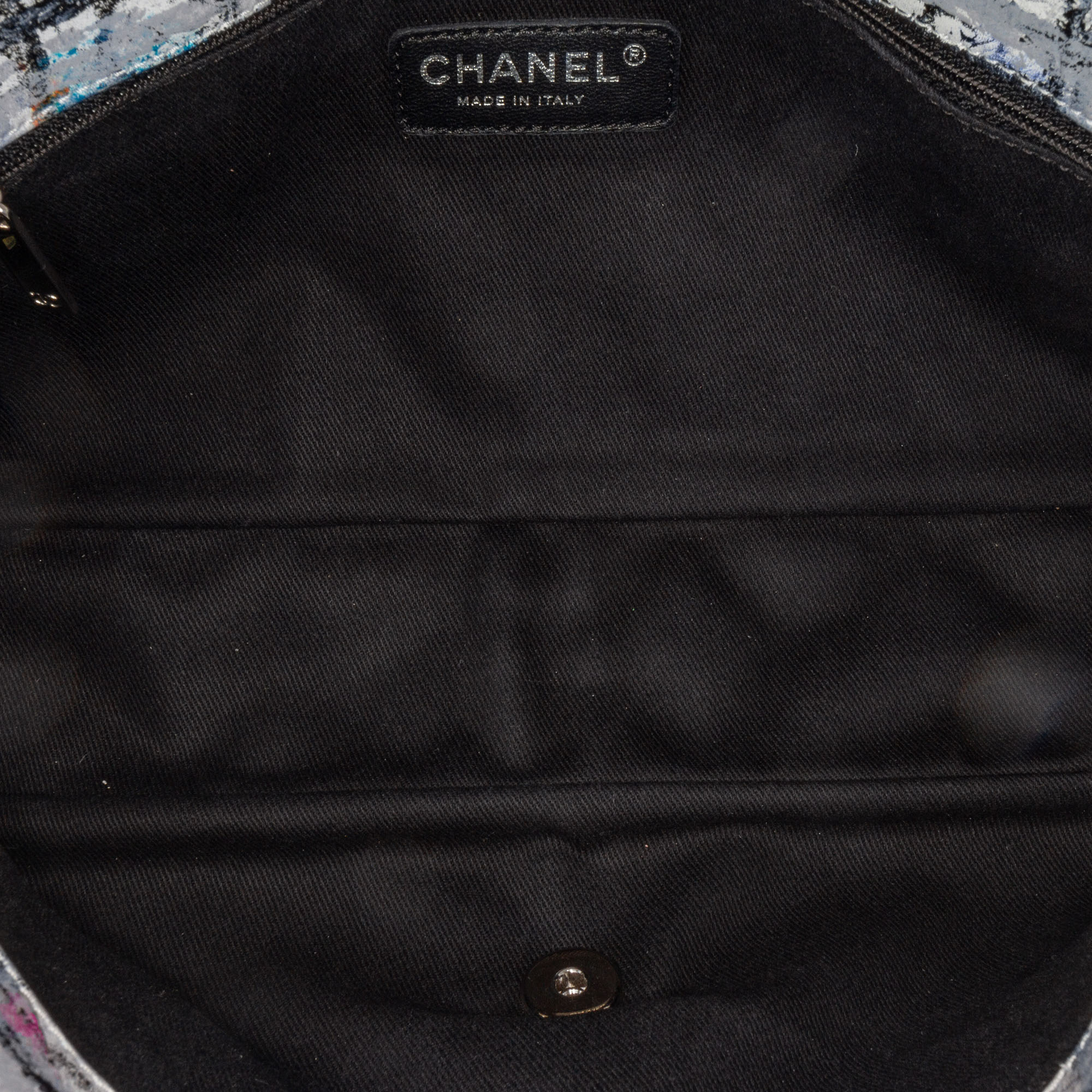 Chanel White Medium Calfskin Hand Painted Graffiti Flap 