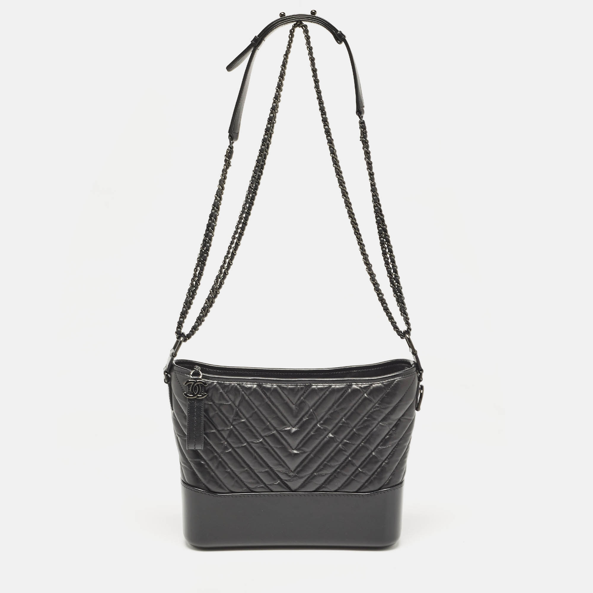 

Chanel Black Quilted Aged Leather Medium Gabrielle Hobo