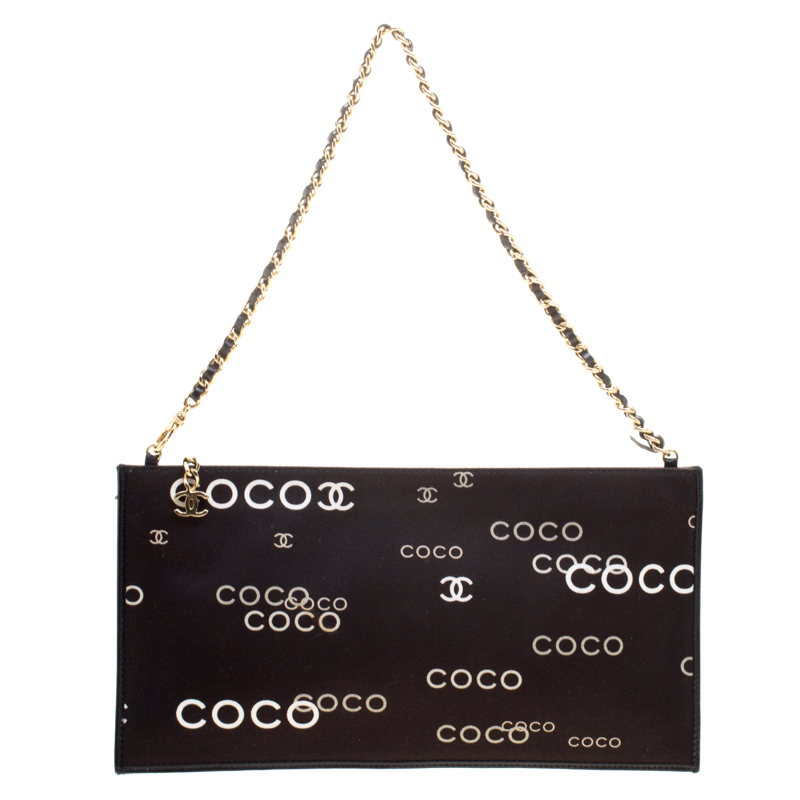 مملوكة مسبقًا حقيبة صغيرة شانيل سلسلة كوكو قماش سوداء