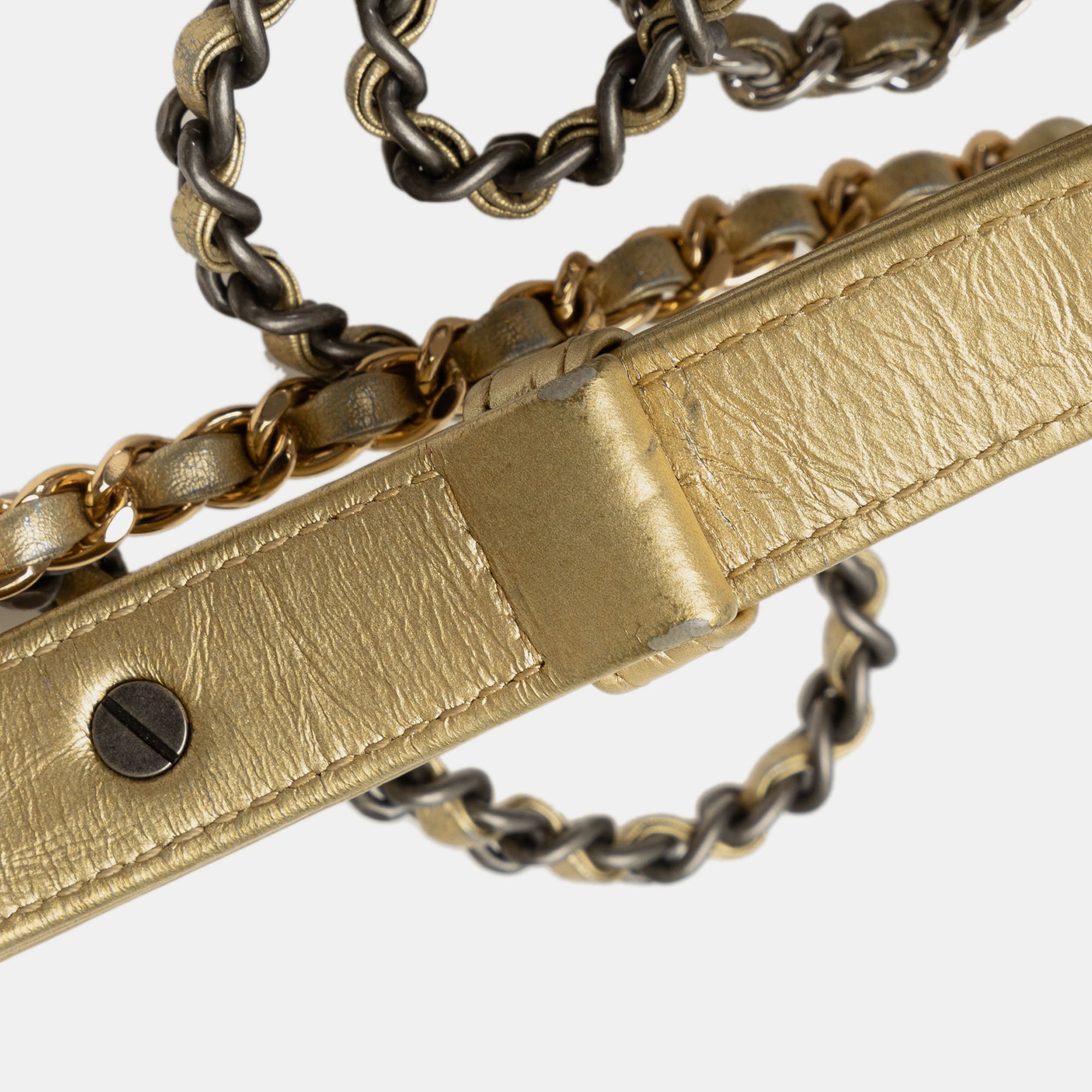Chanel Gold Small Metallic Lambskin Gabrielle Crossbody 