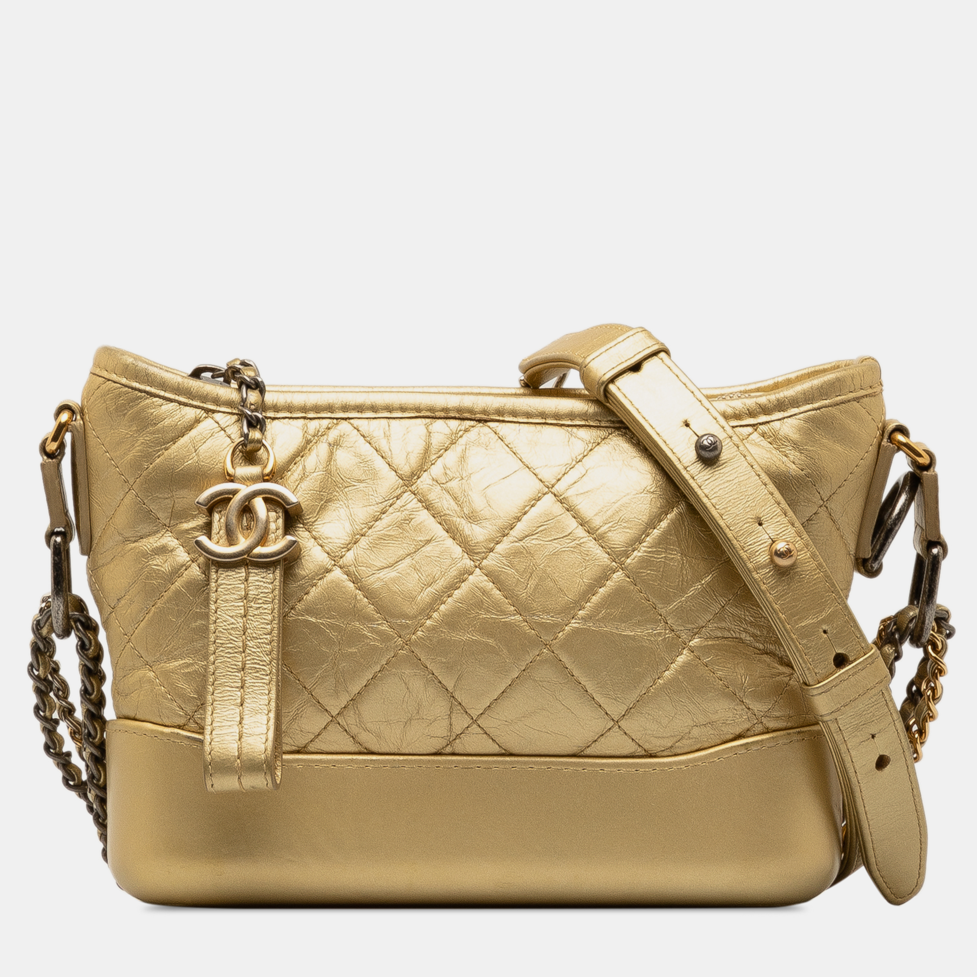 

Chanel Gold Small Metallic Lambskin Gabrielle Crossbody