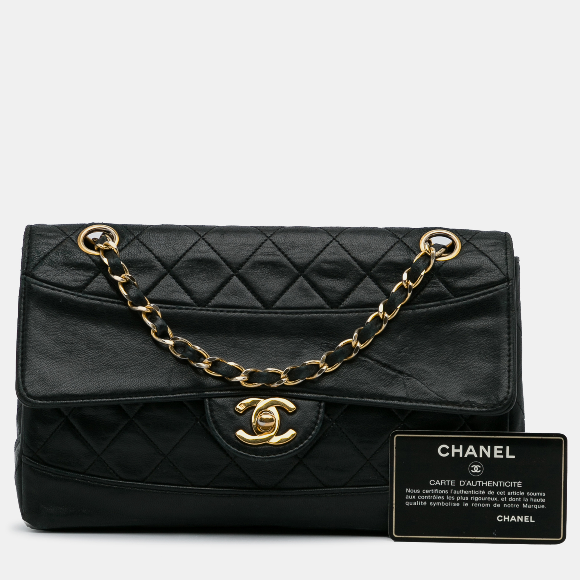 Chanel Black Quilted Lambskin Shoulder Bag 