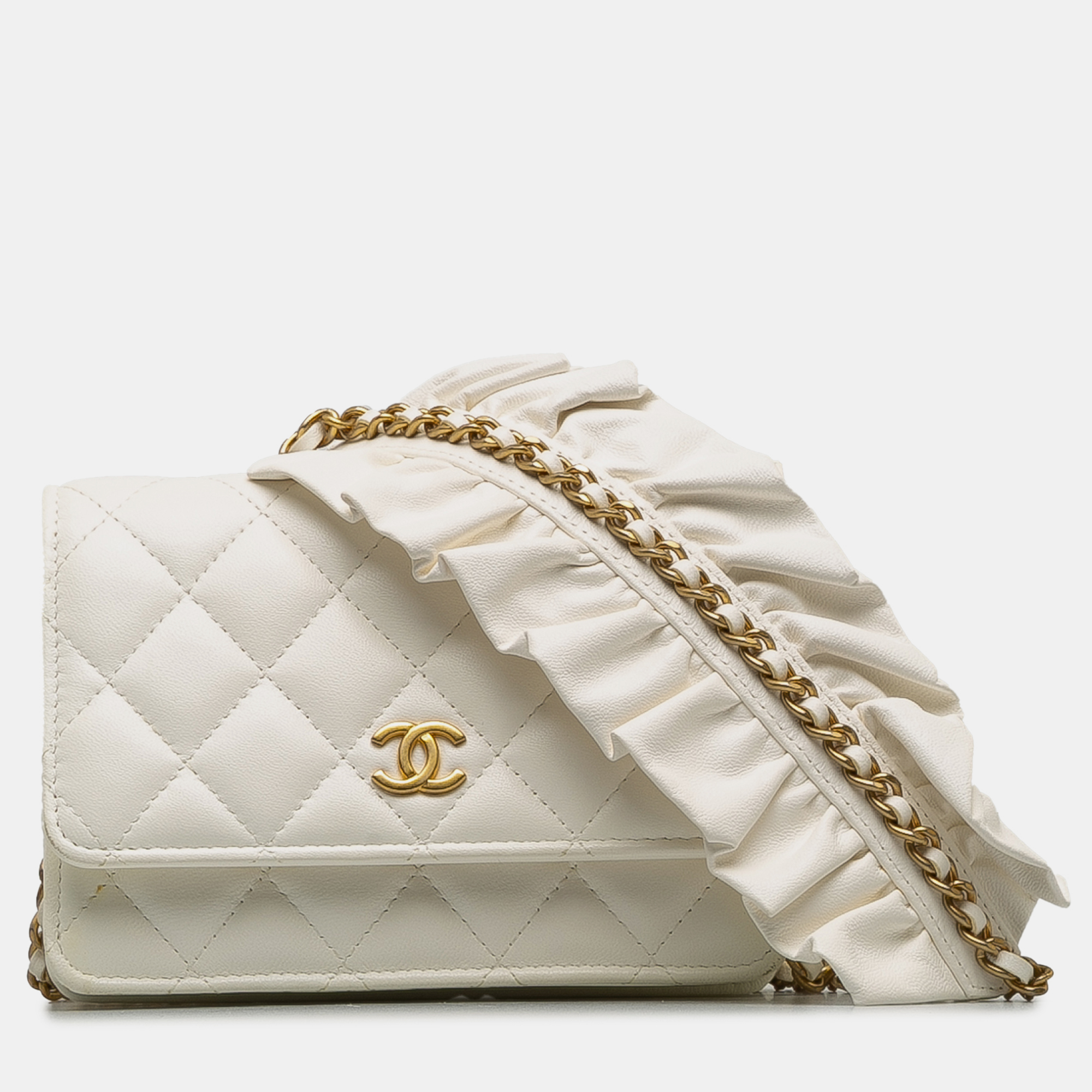 

Chanel White Romance Lambskin Wallet On Chain