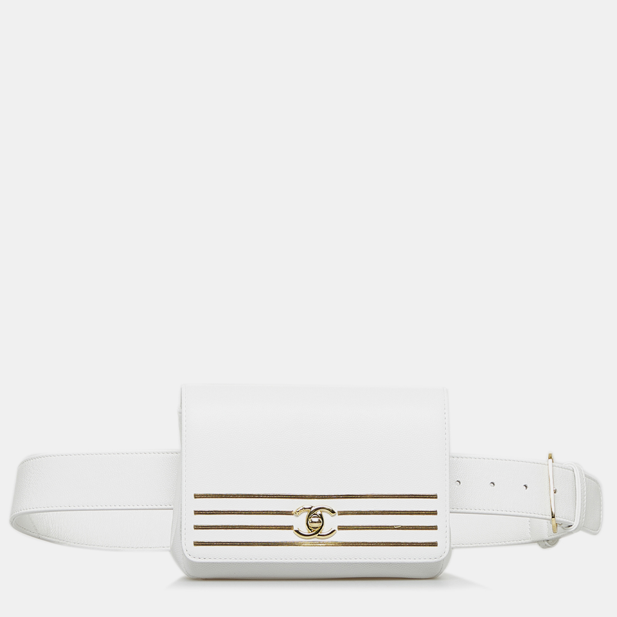 

Chanel Captain Gold Belt Bag, White