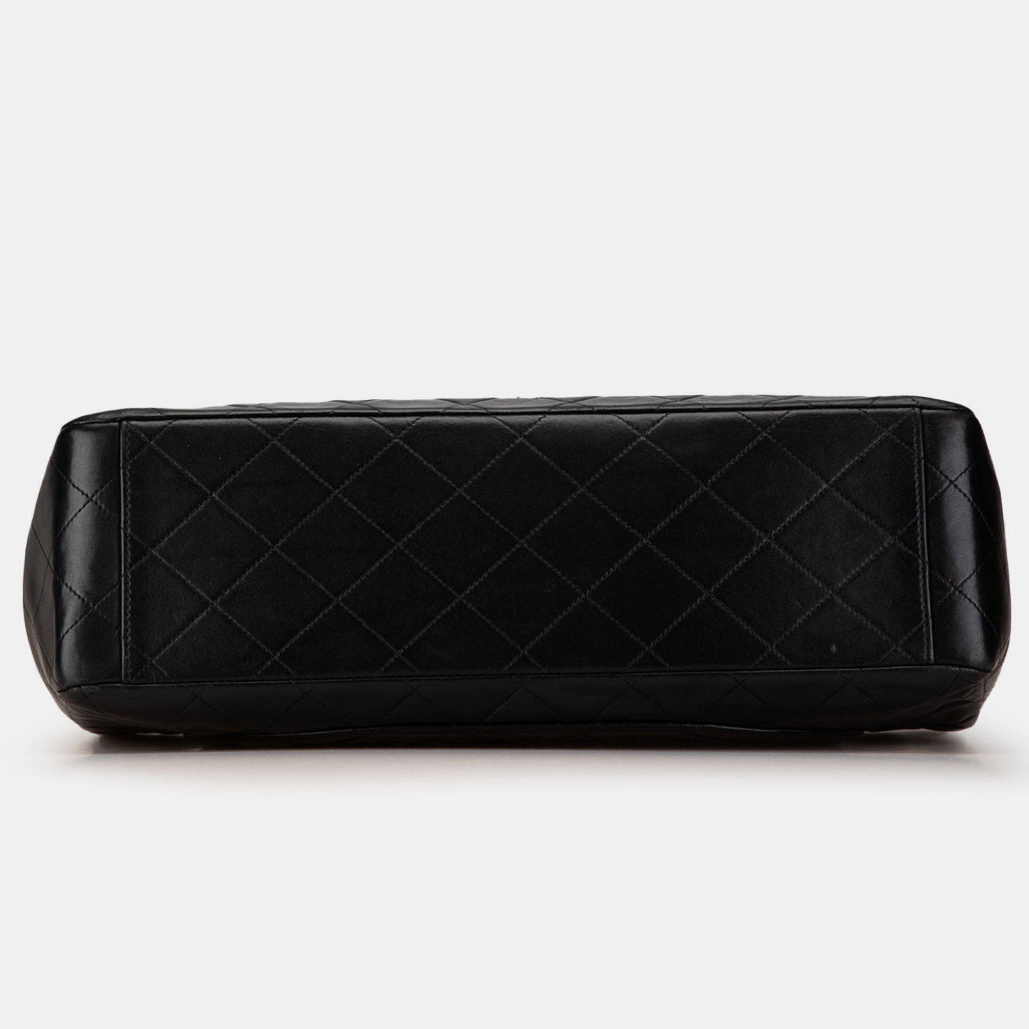 Chanel Black Maxi XL Classic Lambskin Single Flap Bag 