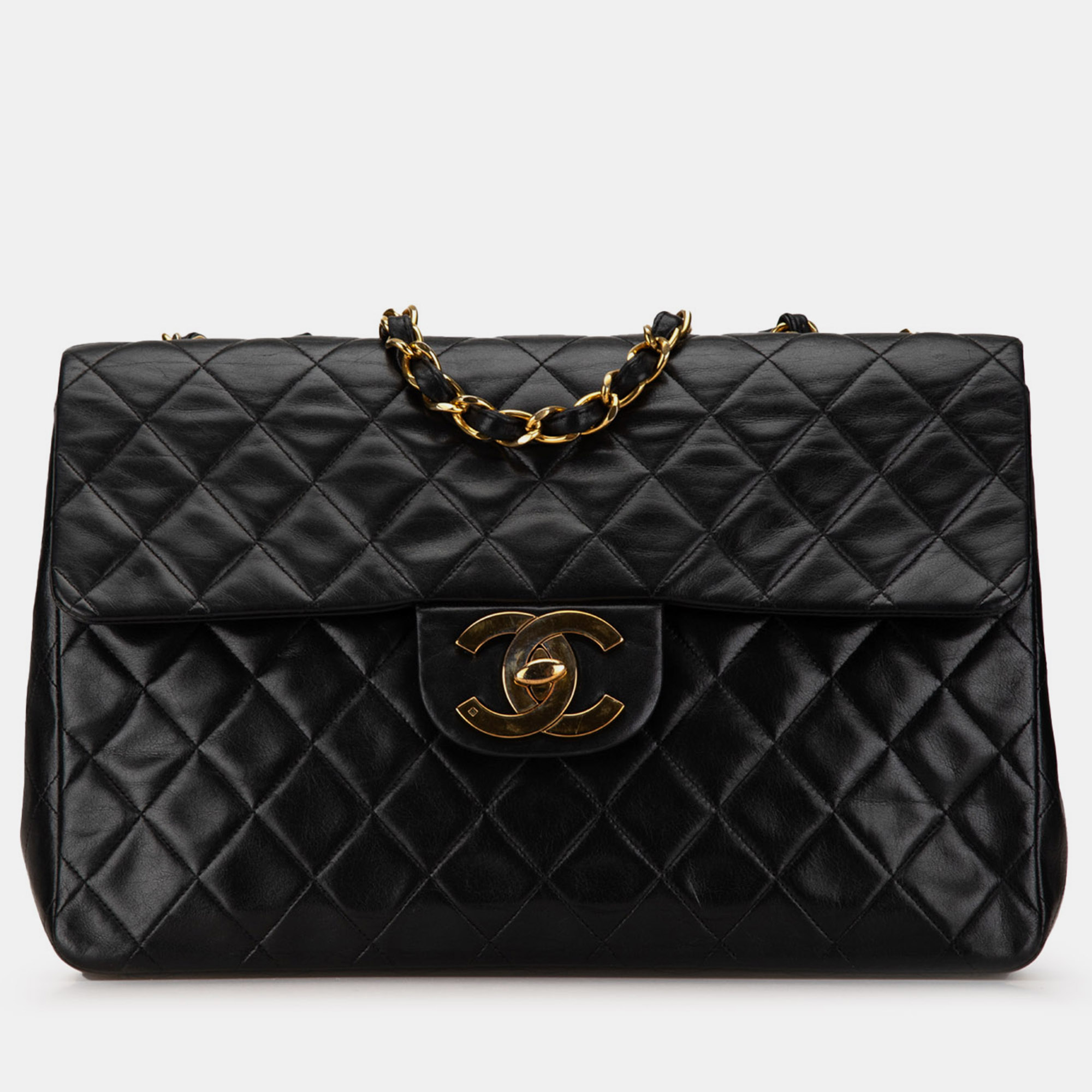 

Chanel Black Maxi  Classic Lambskin Single Flap Bag