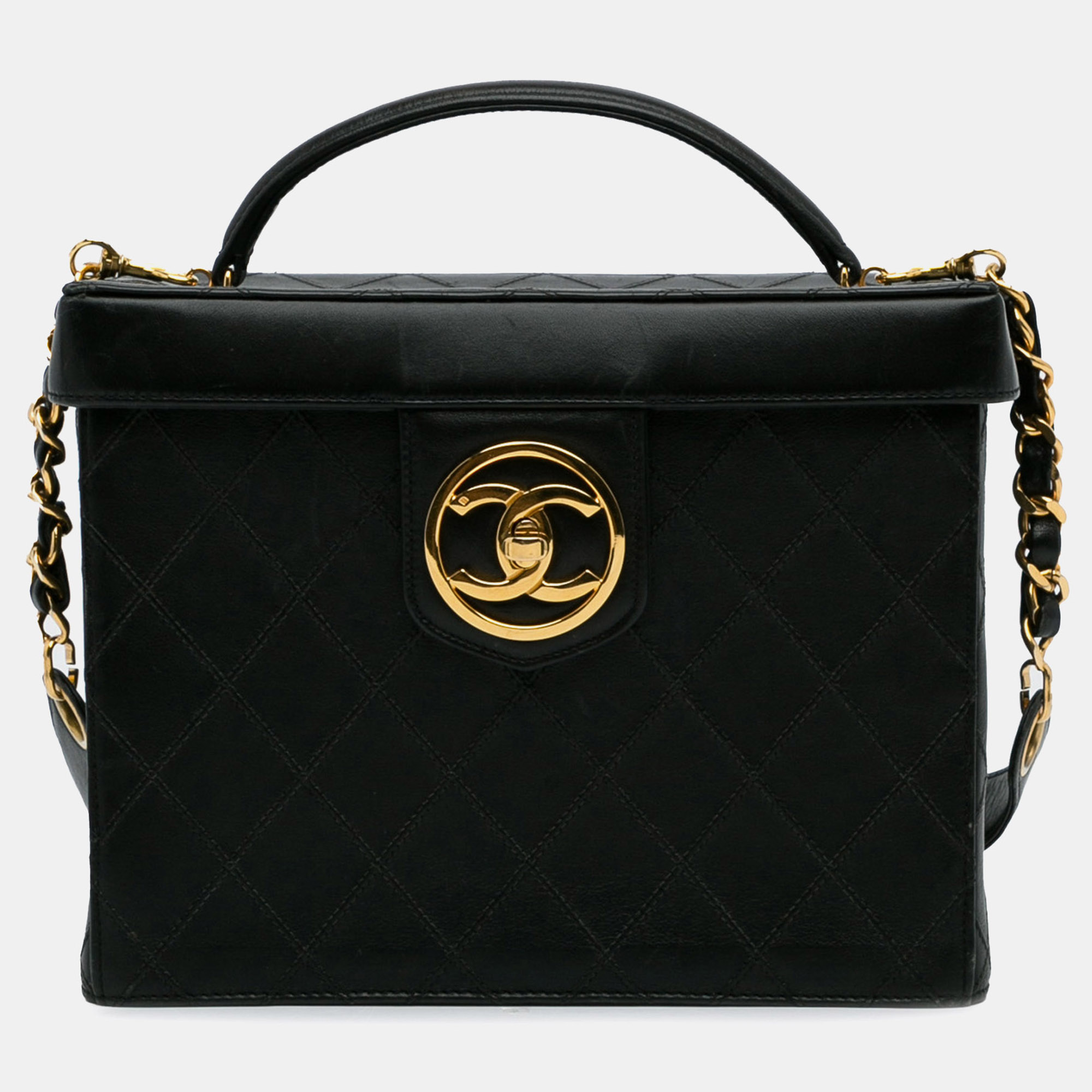 

Chanel Black Matelasse Lambskin Vanity Bag