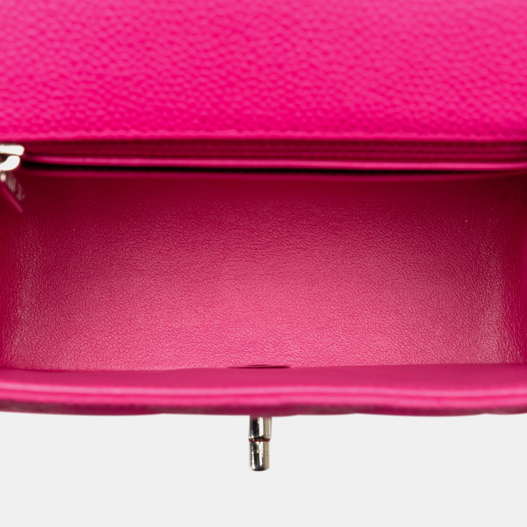 Chanel Pink Caviar Square Classic Mini Single Flap Bag 