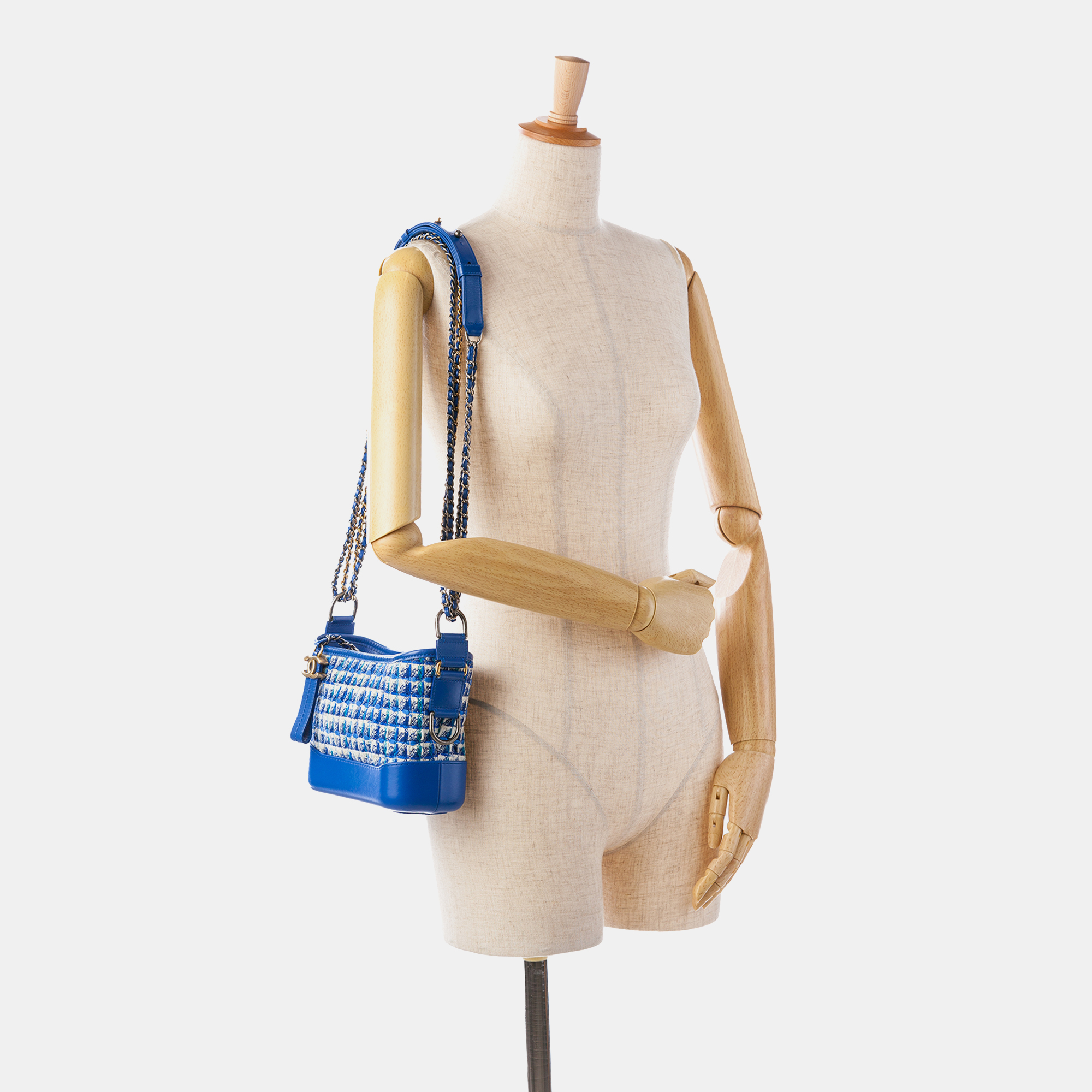 Chanel Blue Small Tweed Gabrielle Crossbody Bag 