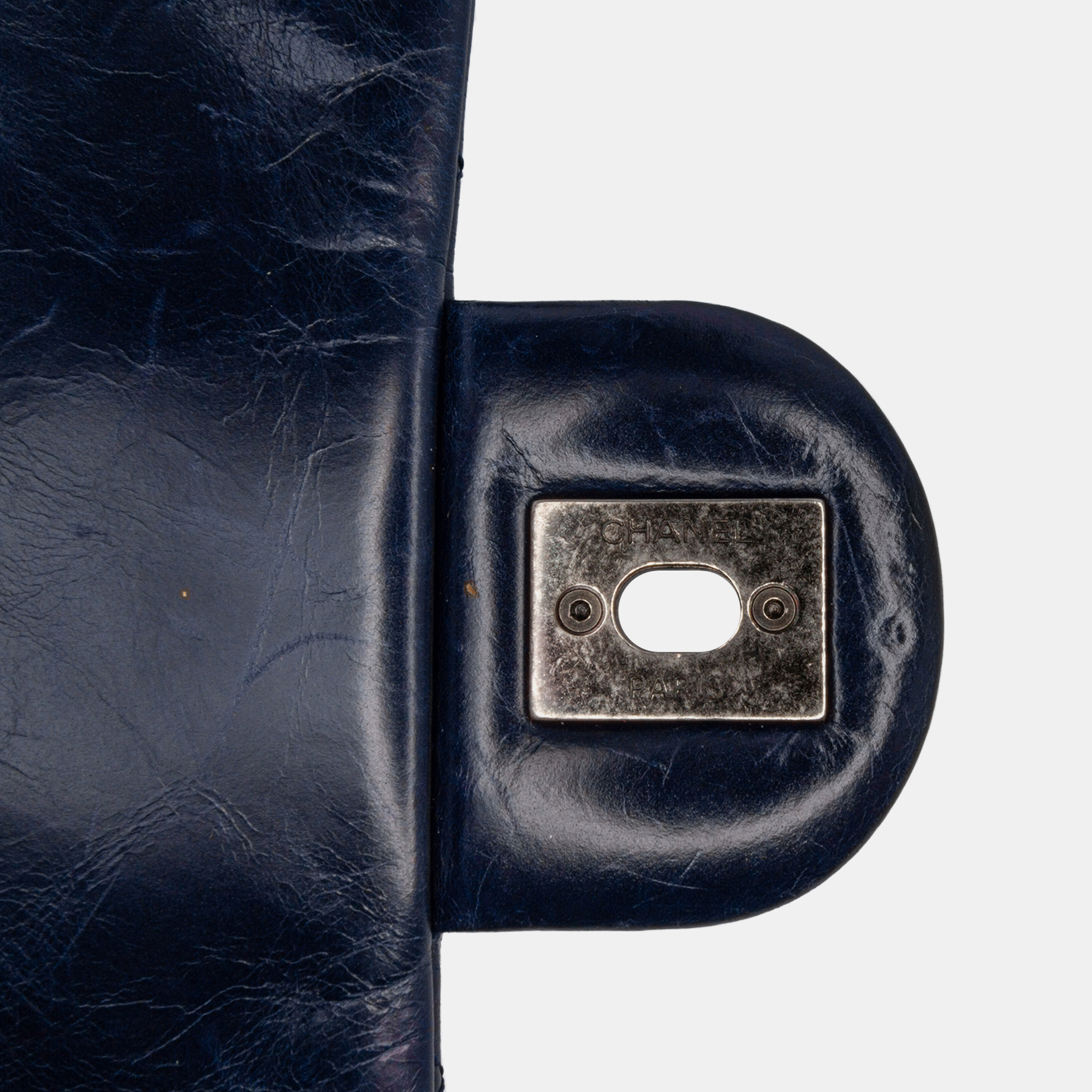 Chanel Blue Medium Aged Calfskin Duo Color Flap 