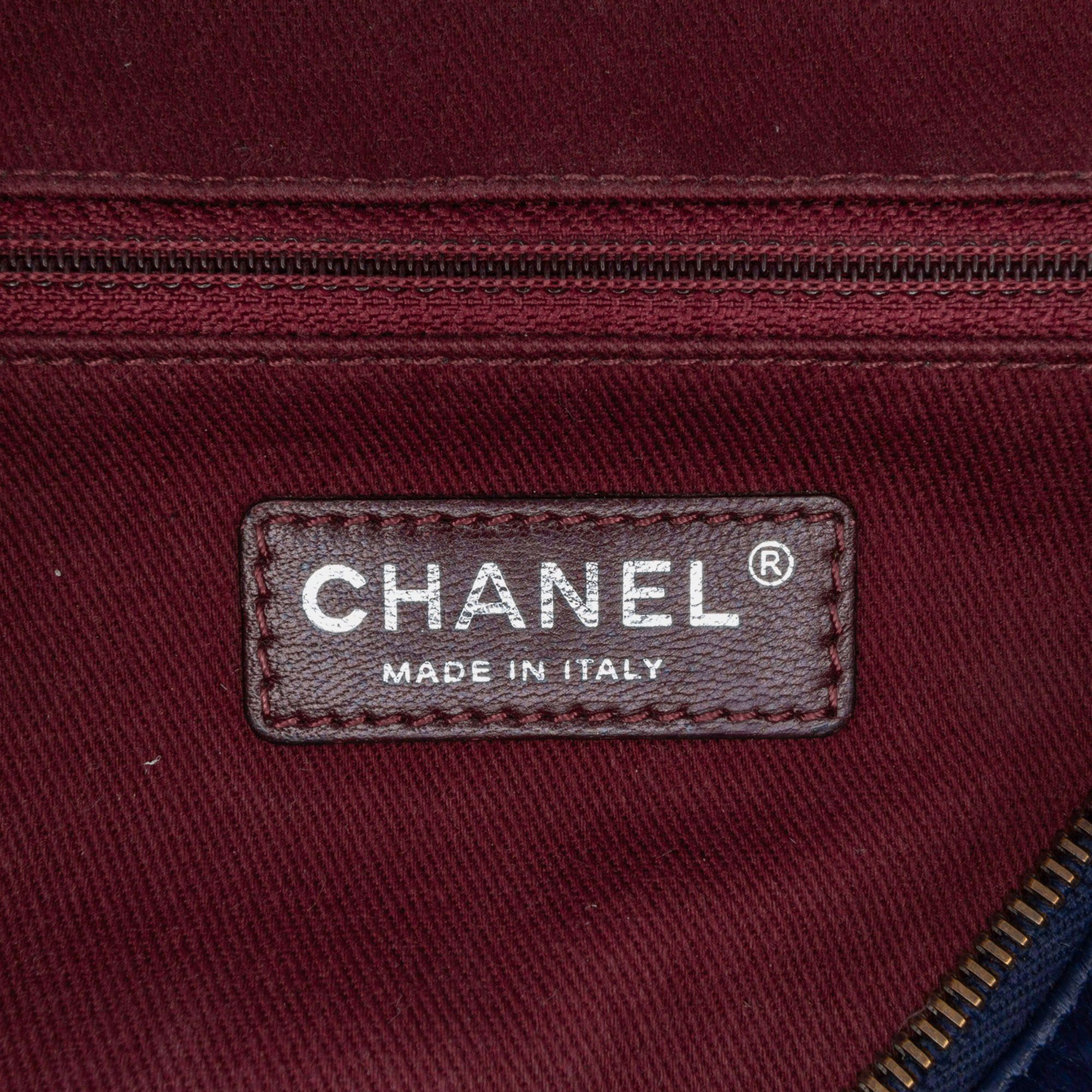 Chanel Blue Medium Aged Calfskin Duo Color Flap 