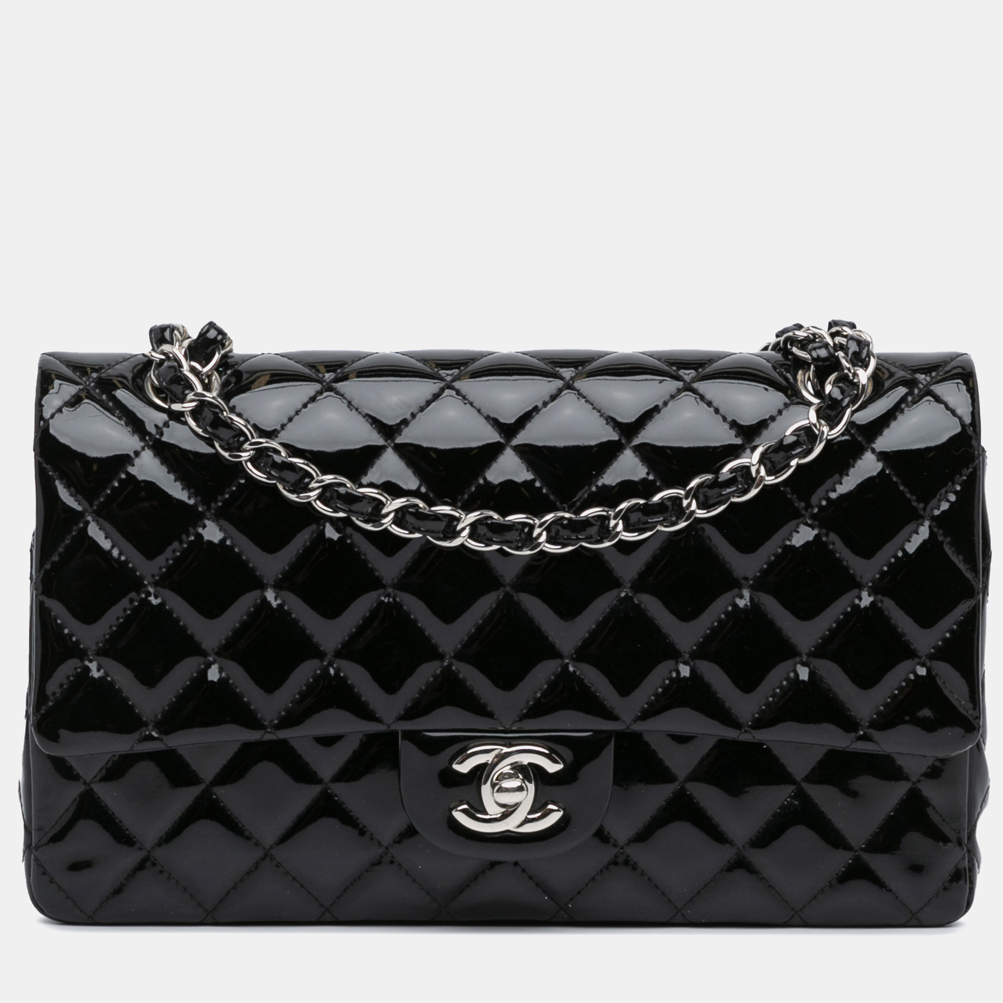 

Chanel Black Medium Classic Patent Double Flap