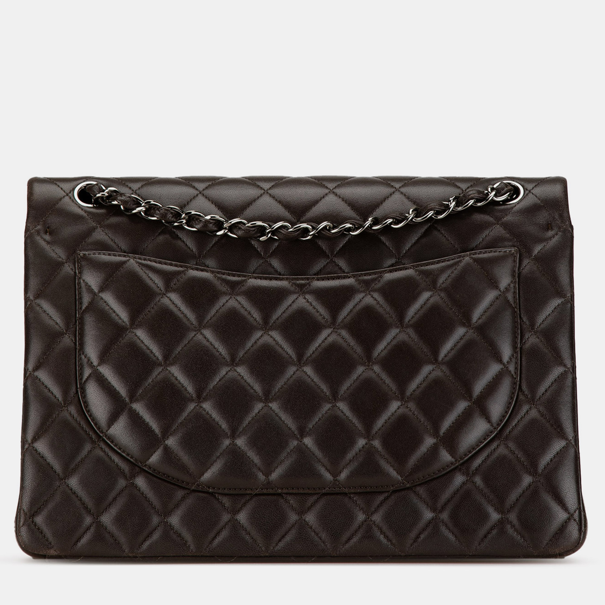 Chanel Black Lambskin Maxi Classic Double Flap Bag 