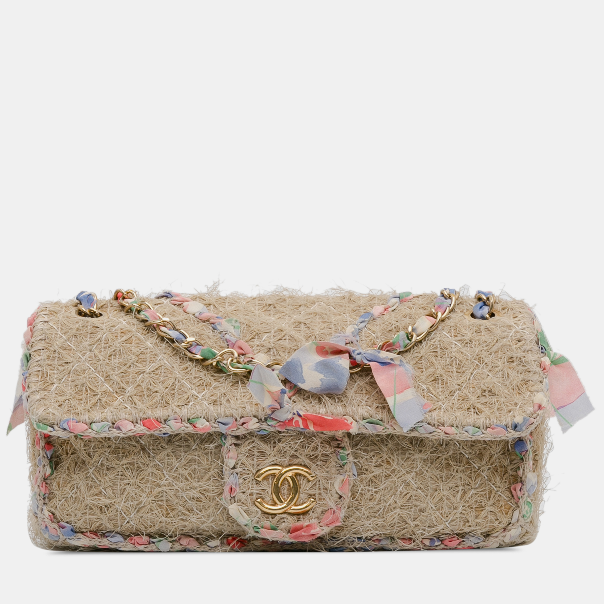 

Chanel Brown Straw CC Country Flap Bag