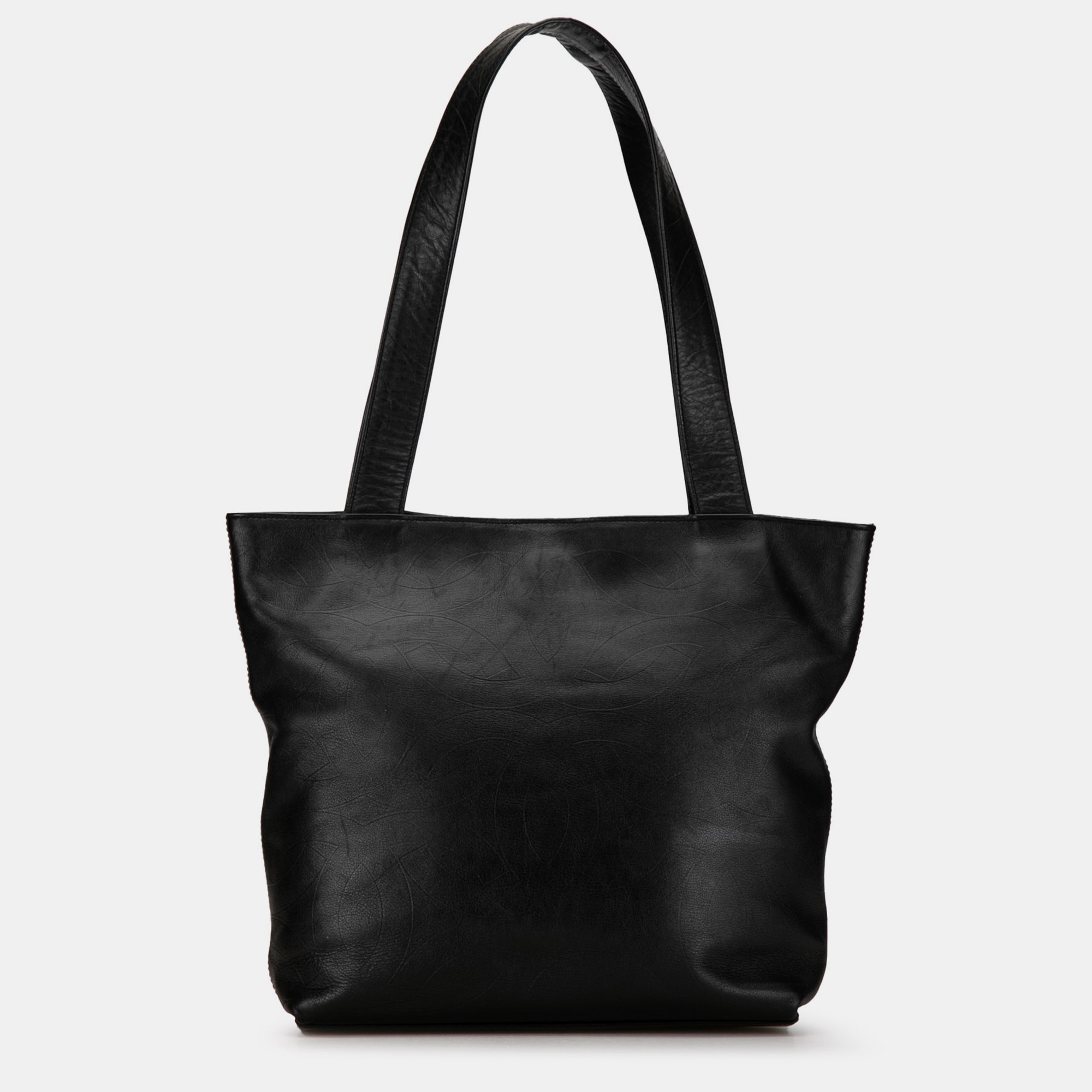 

Chanel Black Embossed Lambskin CC Tote Bag