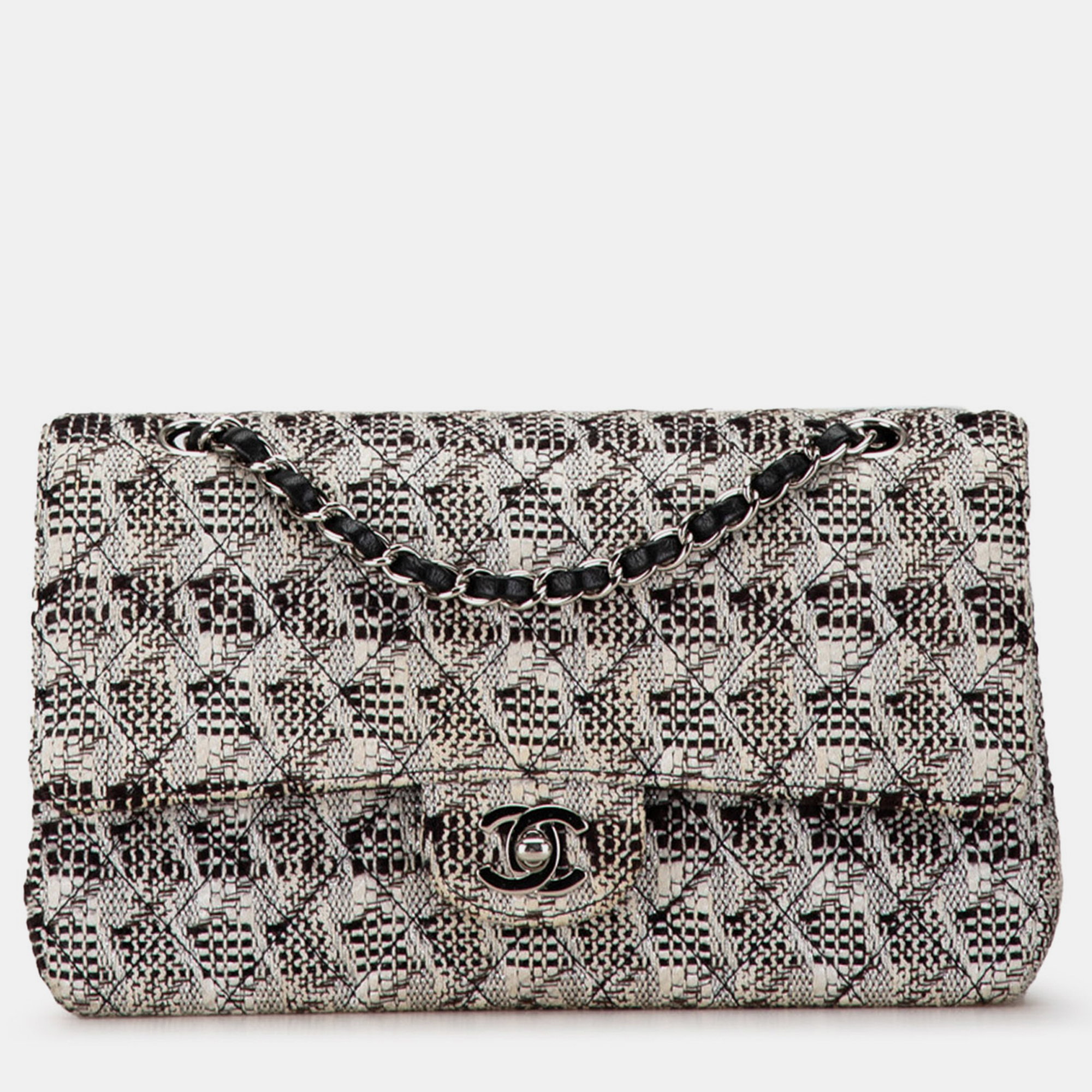 

Chanel White Tweed Medium Classic Double Flap Bag