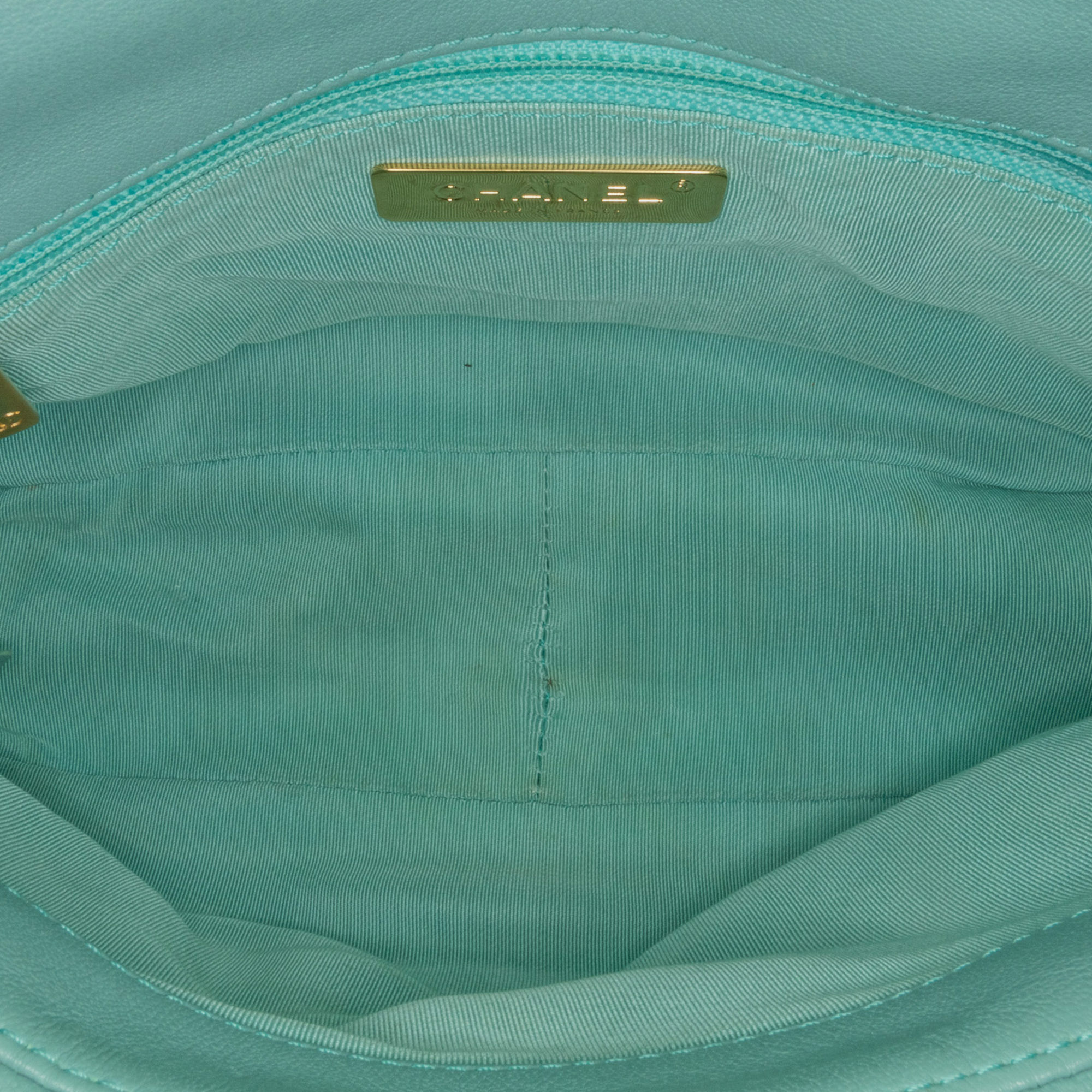 Chanel Blue Lambskin Medium 19 Flap Bag 