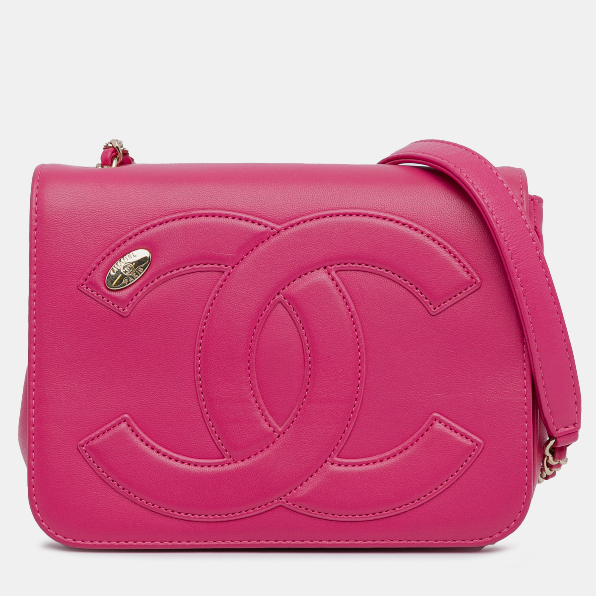 

Chanel Pink Lambskin CC Mania Flap Bag