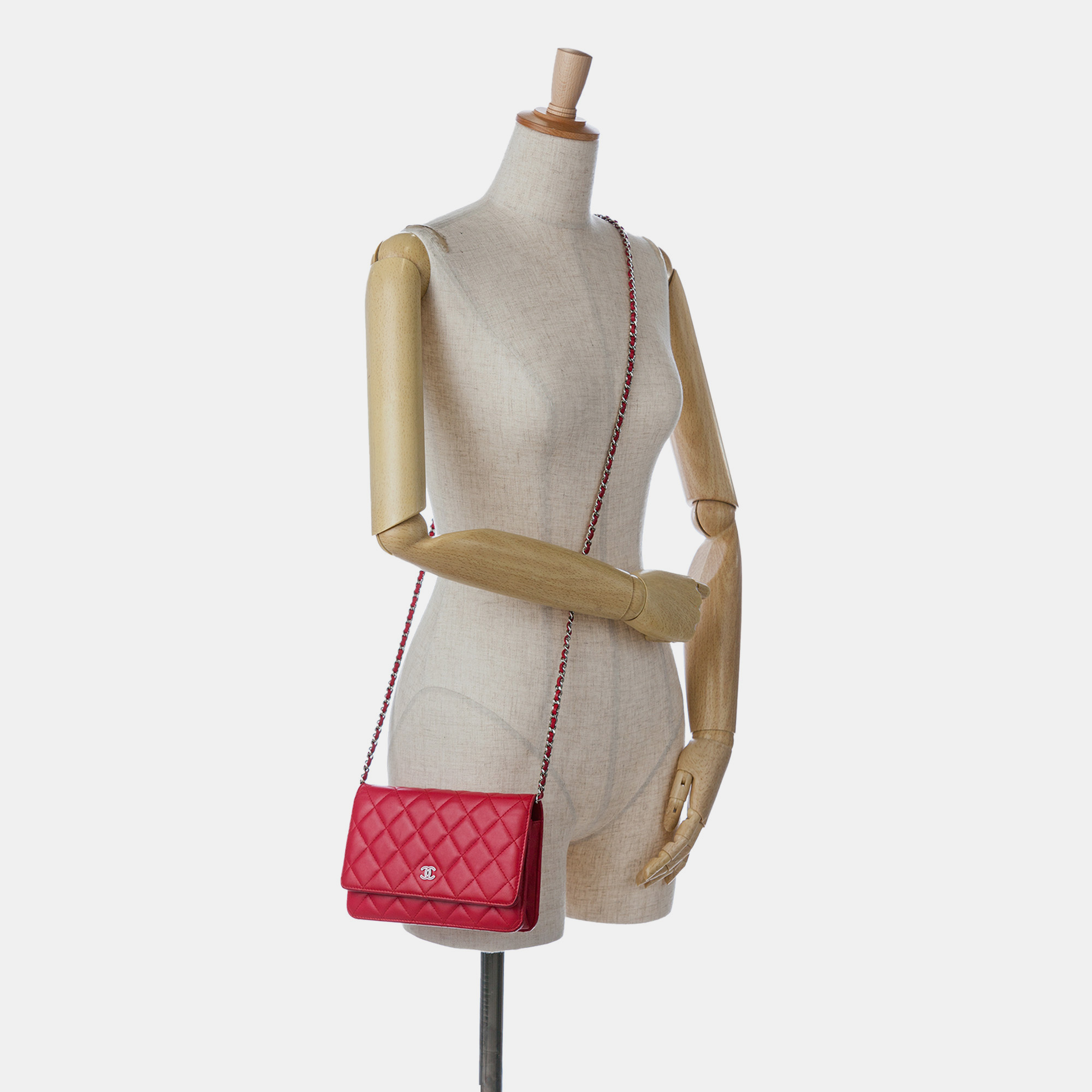 Chanel Pink Classic Lambskin Wallet on Chain 