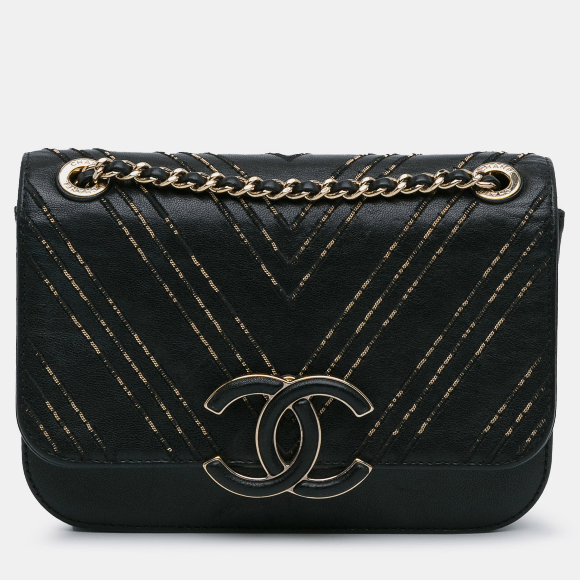 

Chanel Black Small Lambskin Subtle Flap