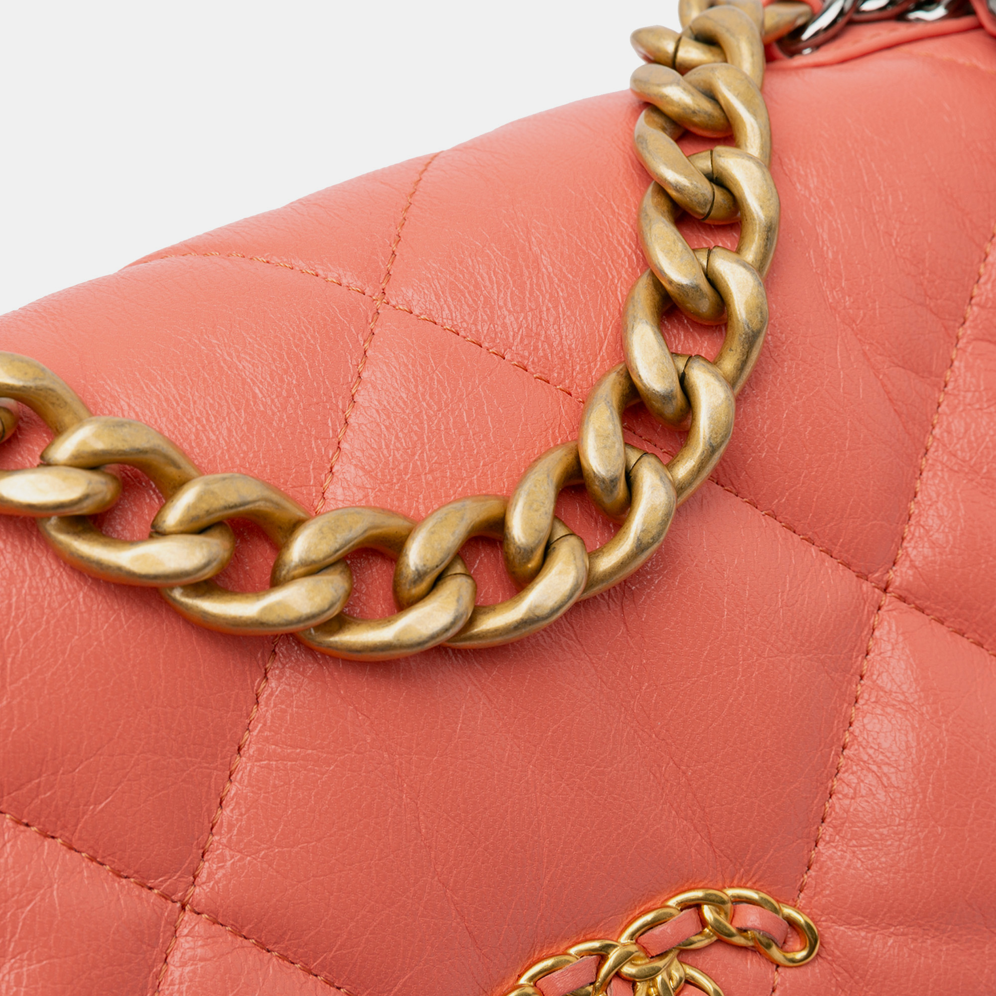 Chanel Pink Lambskin Medium 19 Flap Bag 