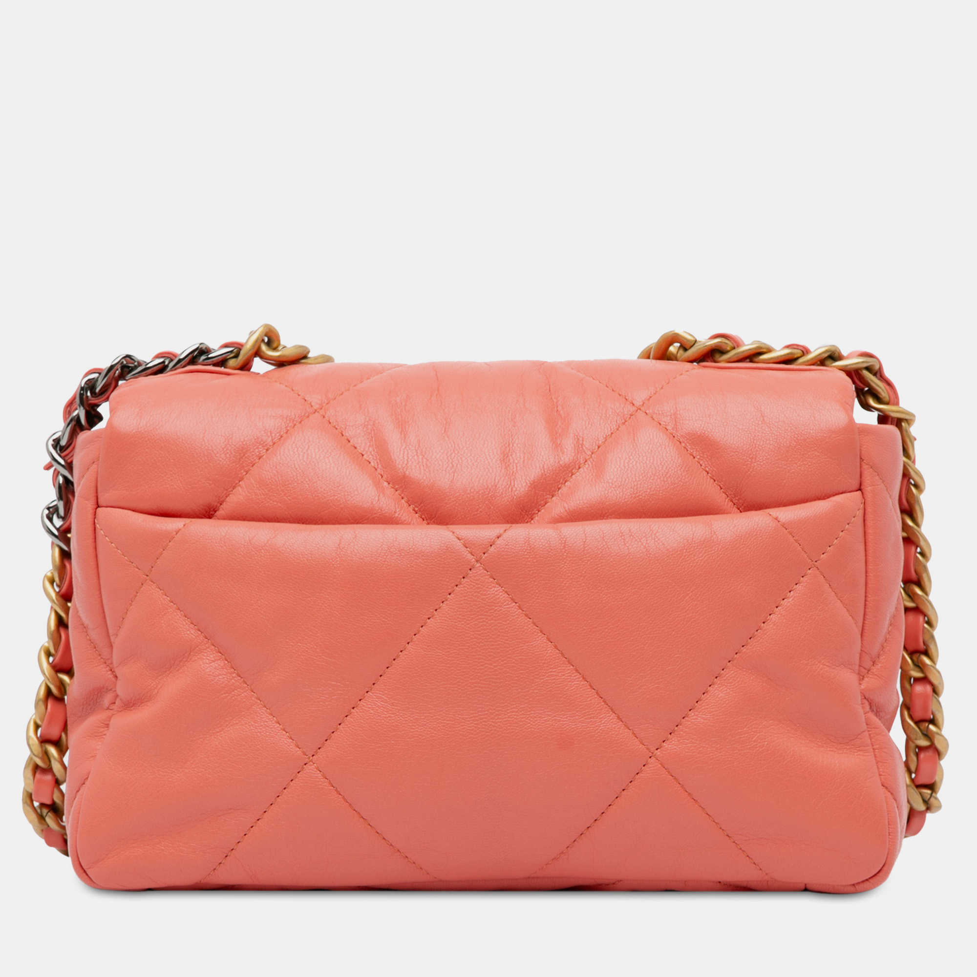 Chanel Pink Lambskin Medium 19 Flap Bag 