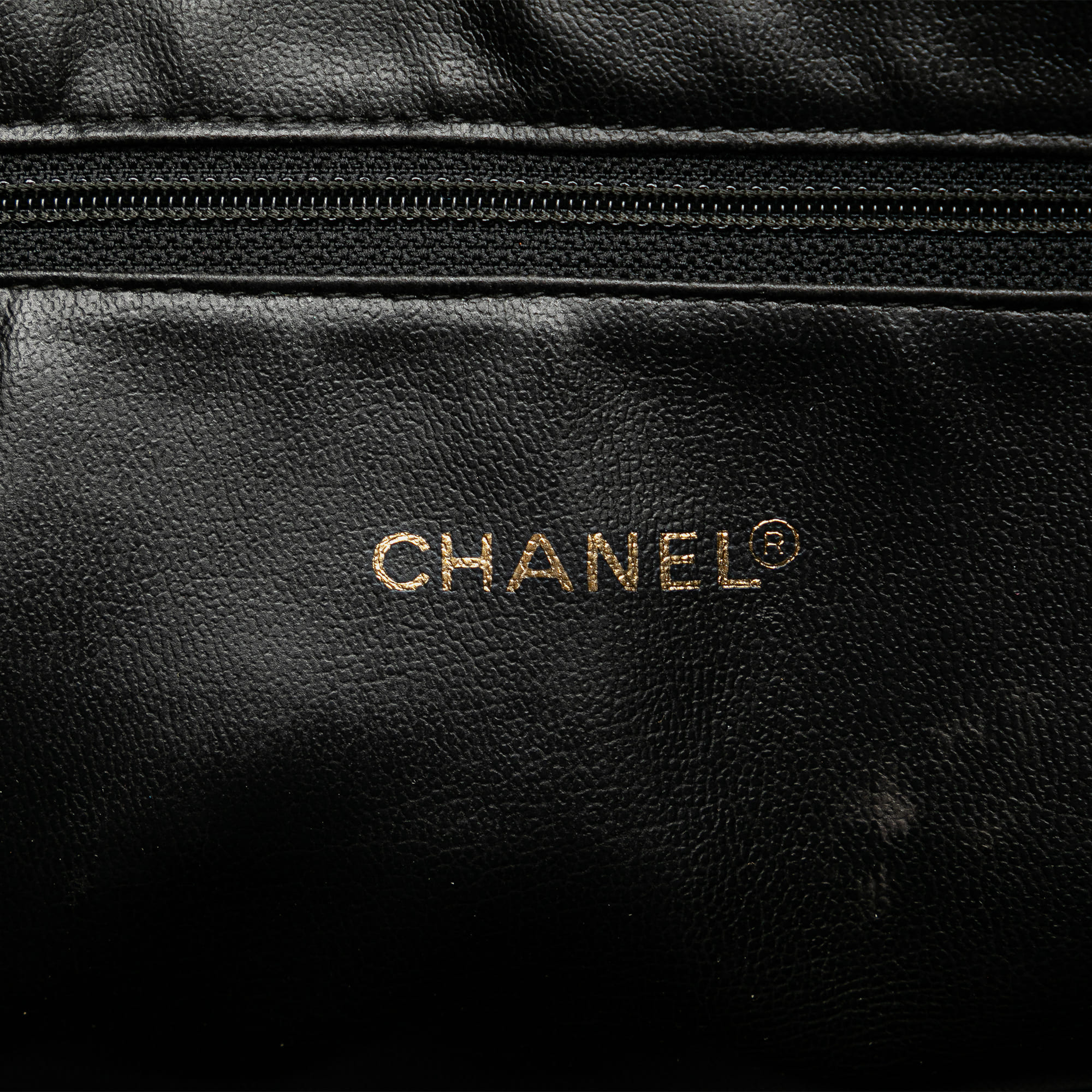 Chanel Black Caviar Front Pocket Chain Tote 