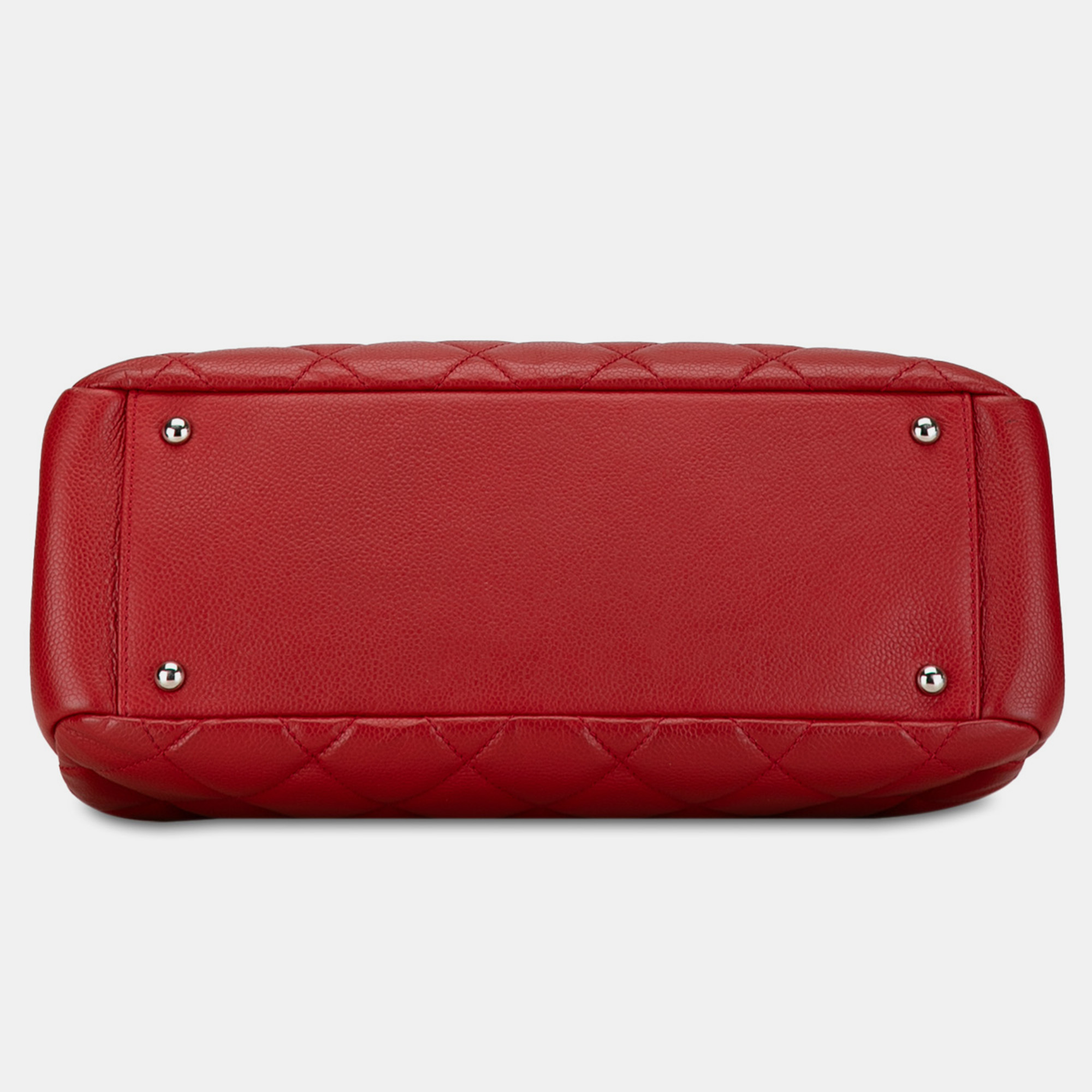 Chanel Red CC Petite Caviar Soft Tote Bag 