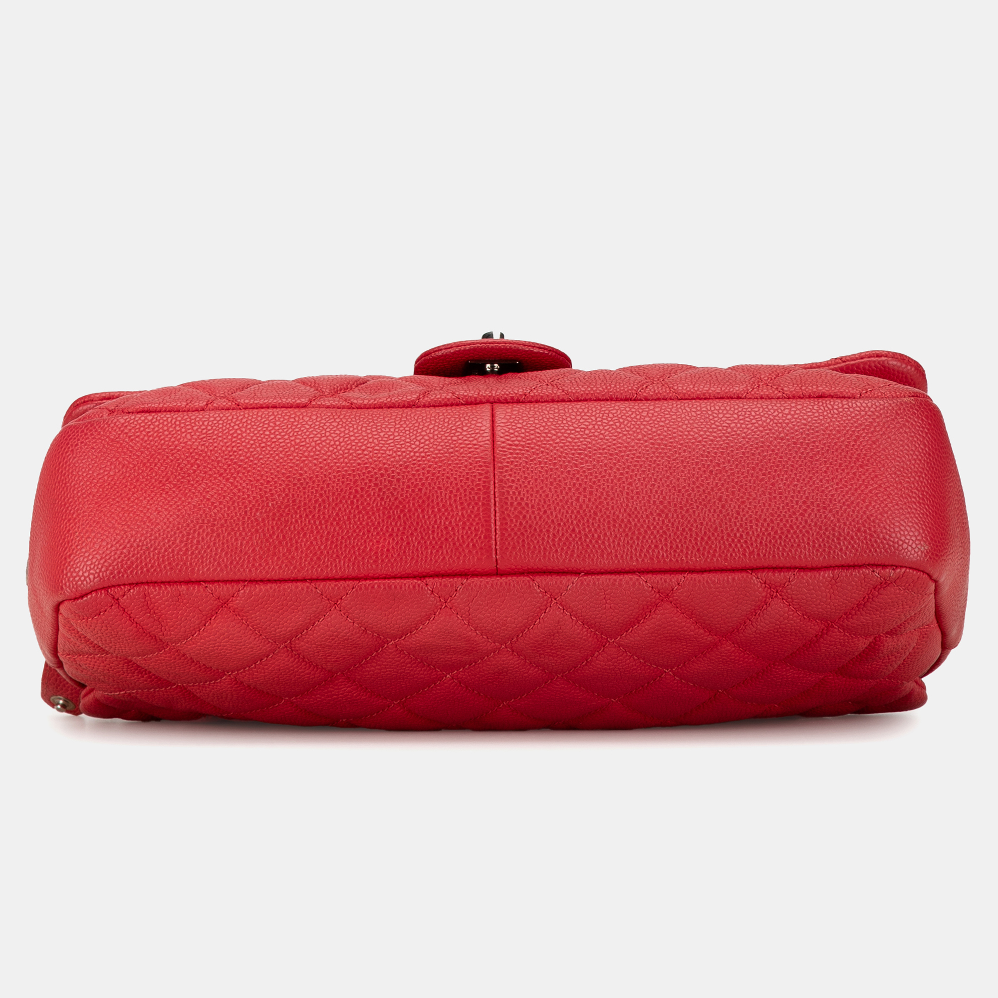Chanel Red Jumbo Caviar Easy Flap Bag 