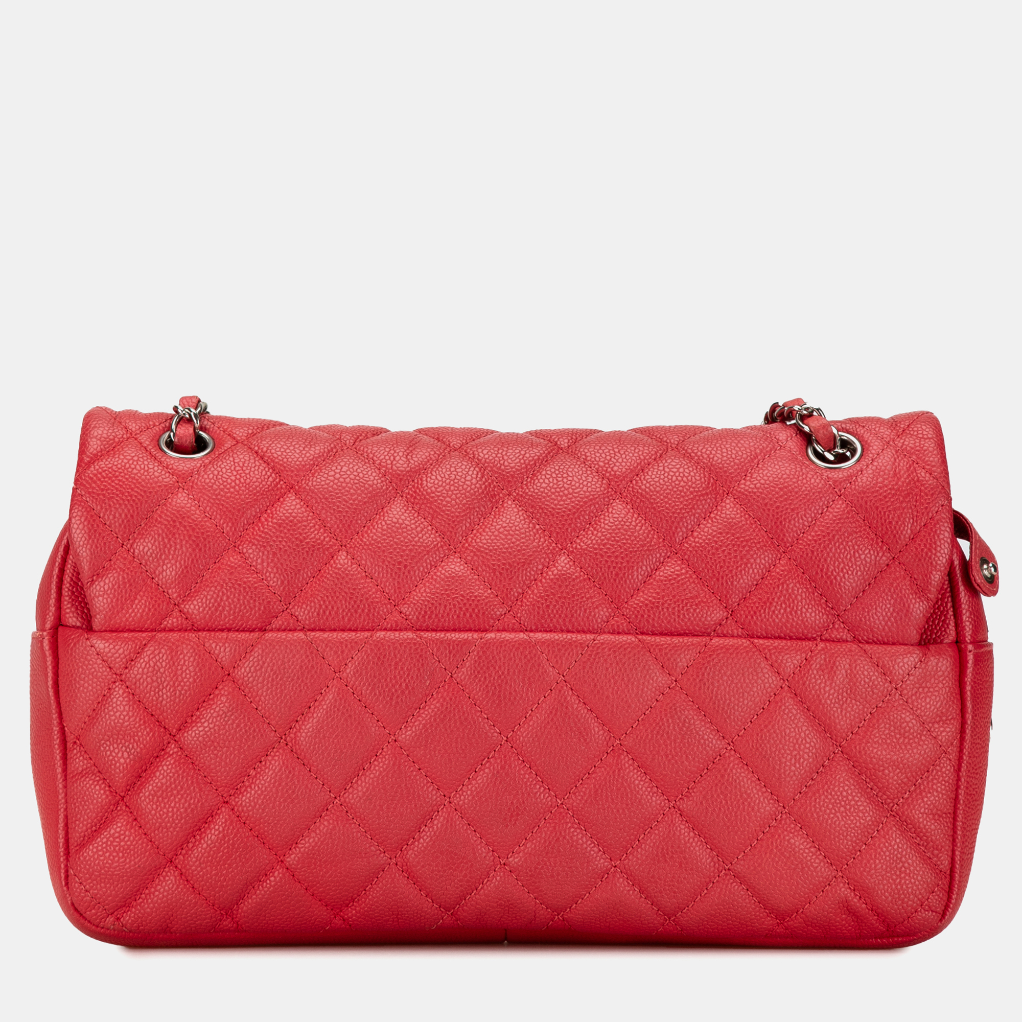 Chanel Red Jumbo Caviar Easy Flap Bag 
