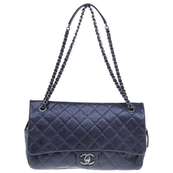 مملوكة مسبقًا Chanel Purple Coated Caviar Flap Bag