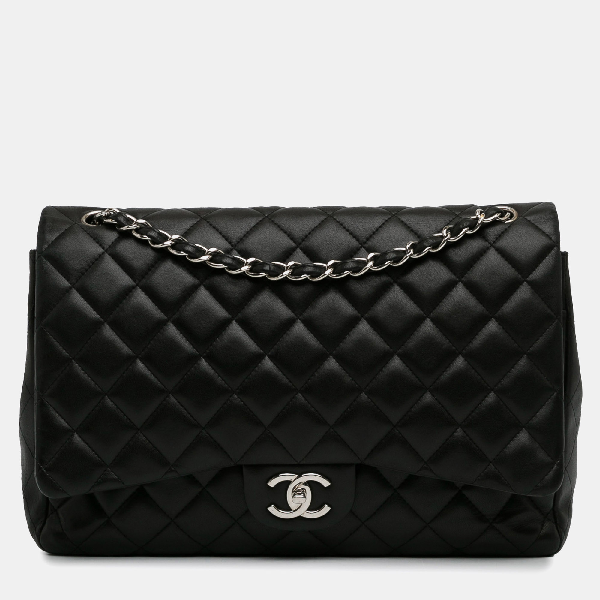 

Chanel Black Maxi Classic Lambskin Double Flap