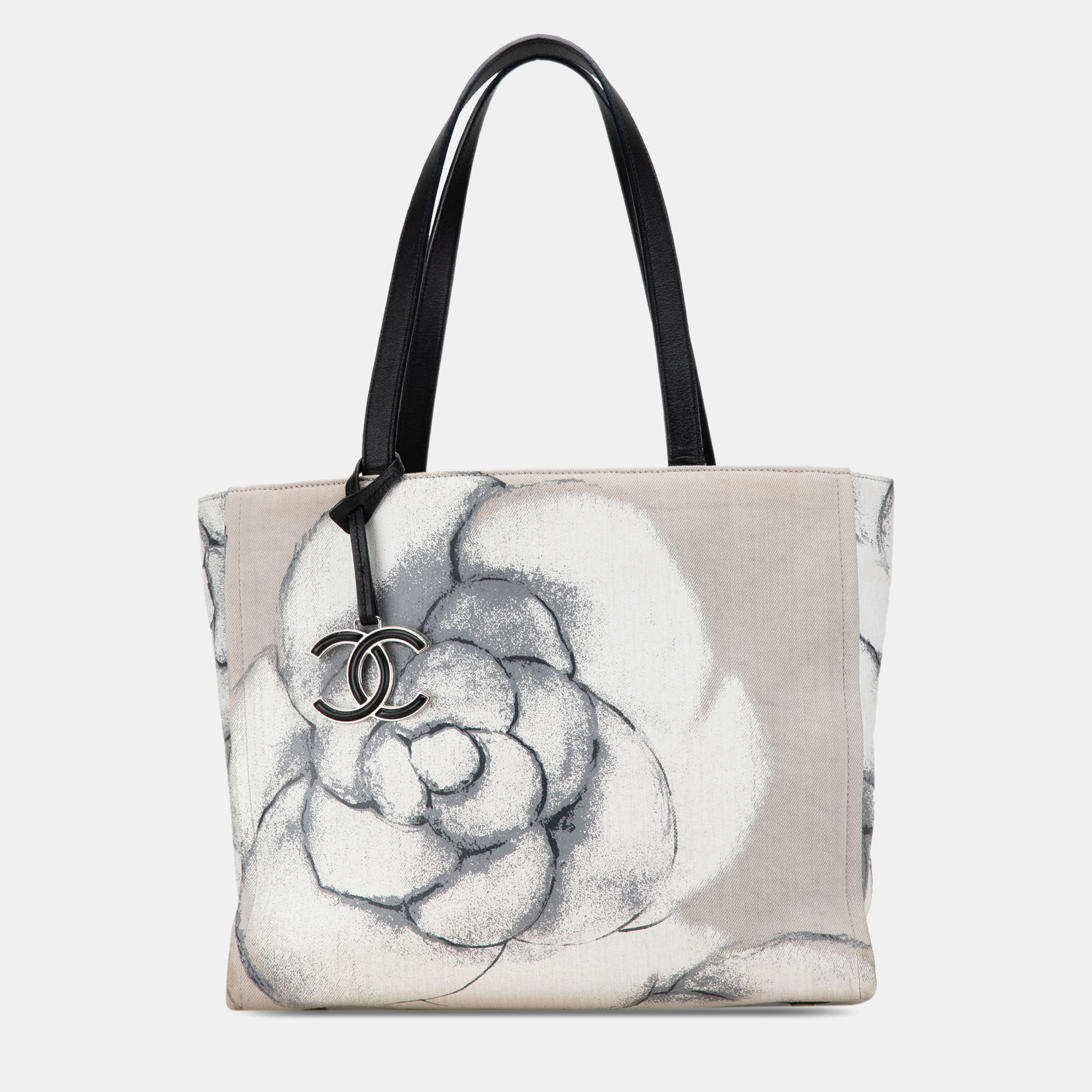 

Chanel Grey Camellia Printed Canvas Shopper Tote