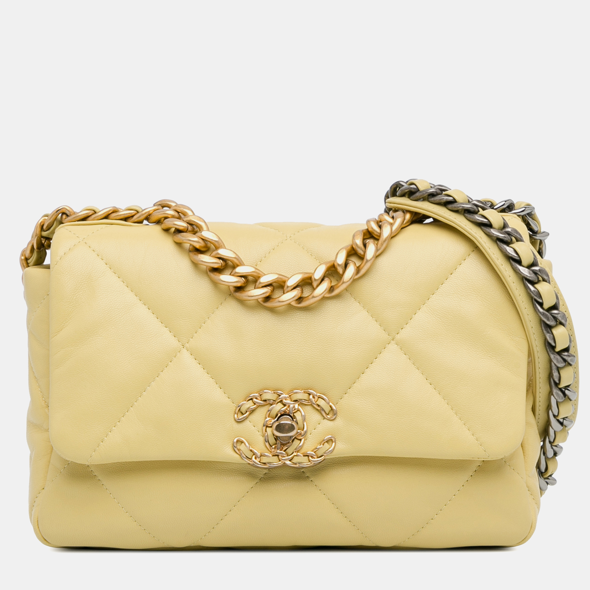 

Chanel Yellow Medium Lambskin 19 Flap