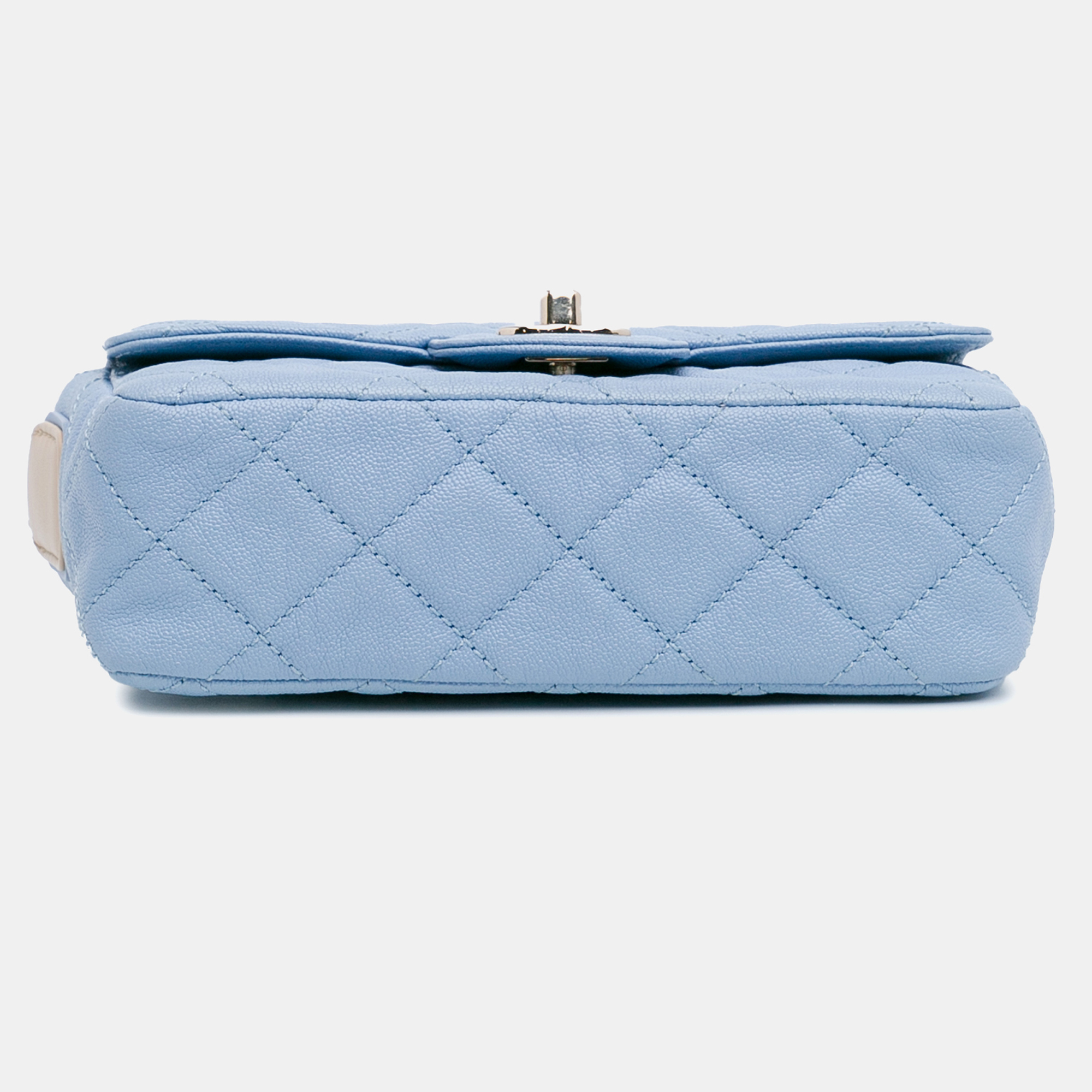 Chanel Blue Caviar CC Quilted Single Flap Bag 
