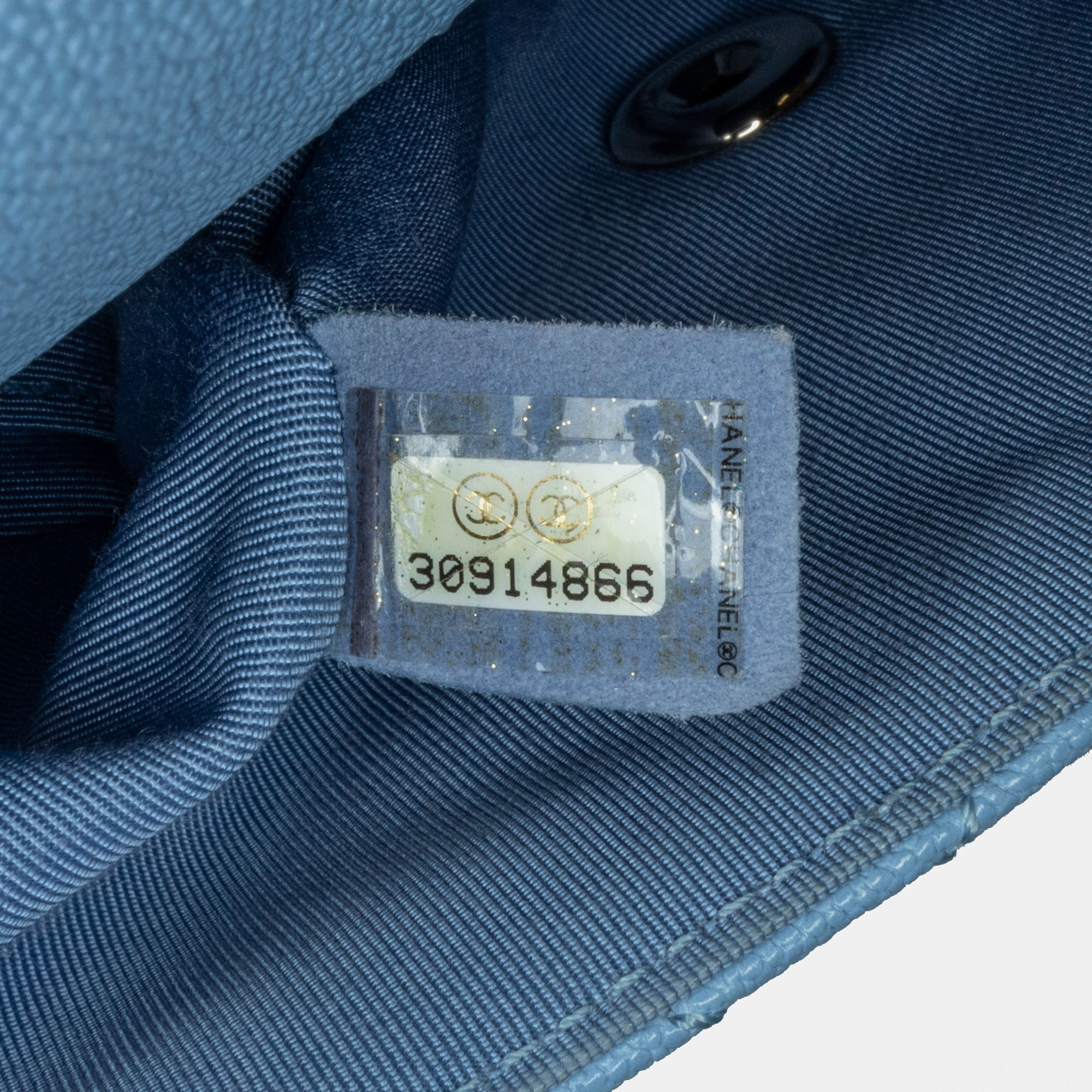 Chanel Blue Caviar CC Quilted Single Flap Bag 