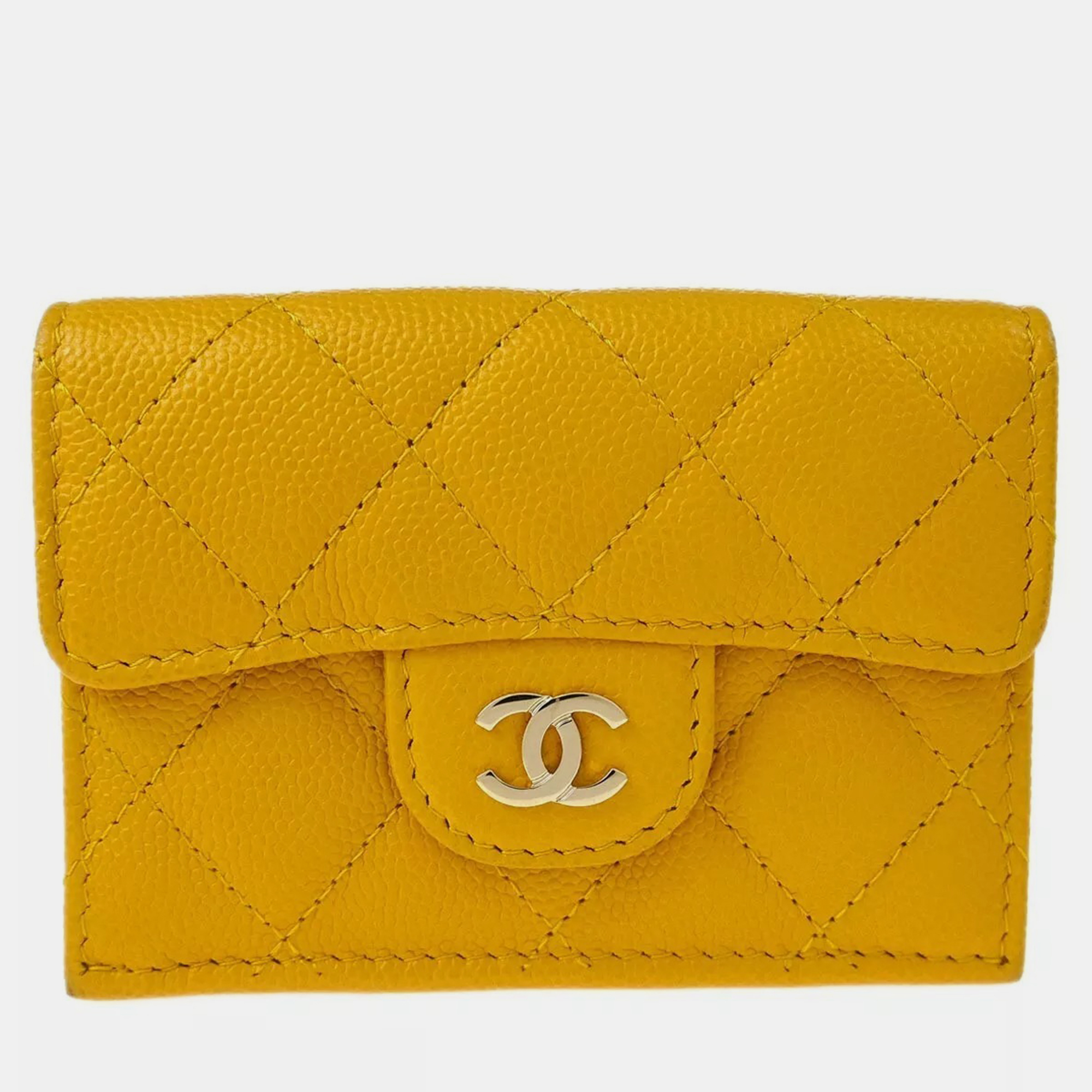 

Chanel Yellow Calfskin Wallet