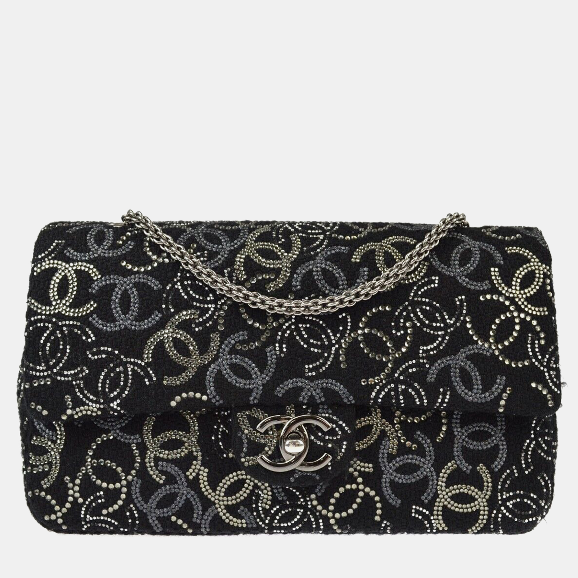 

Chanel Black Medium Paris-Shanghai Classic Double Flap Shoulder Bag