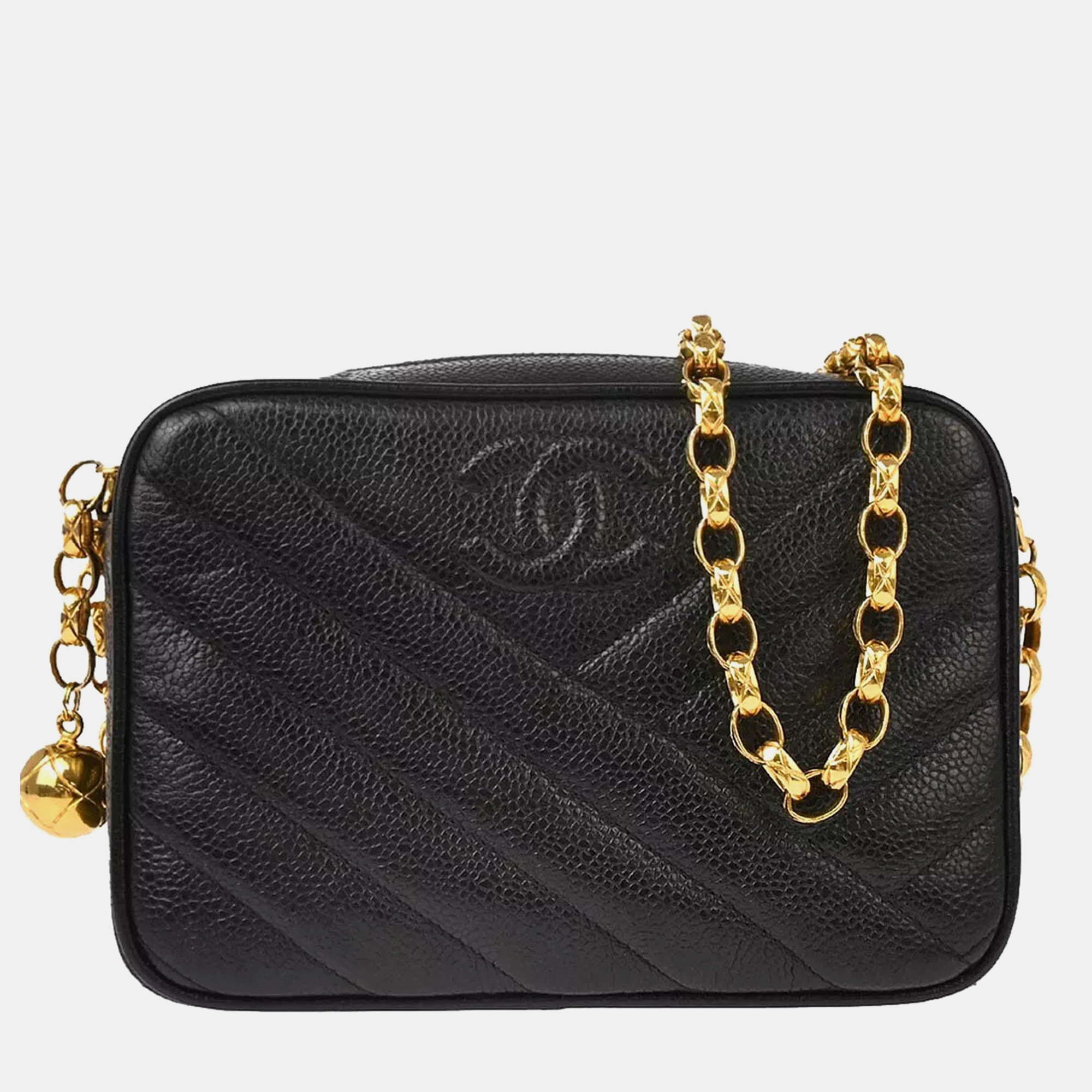 

Chanel Black Calfskin Bias Stitch Camera Bag