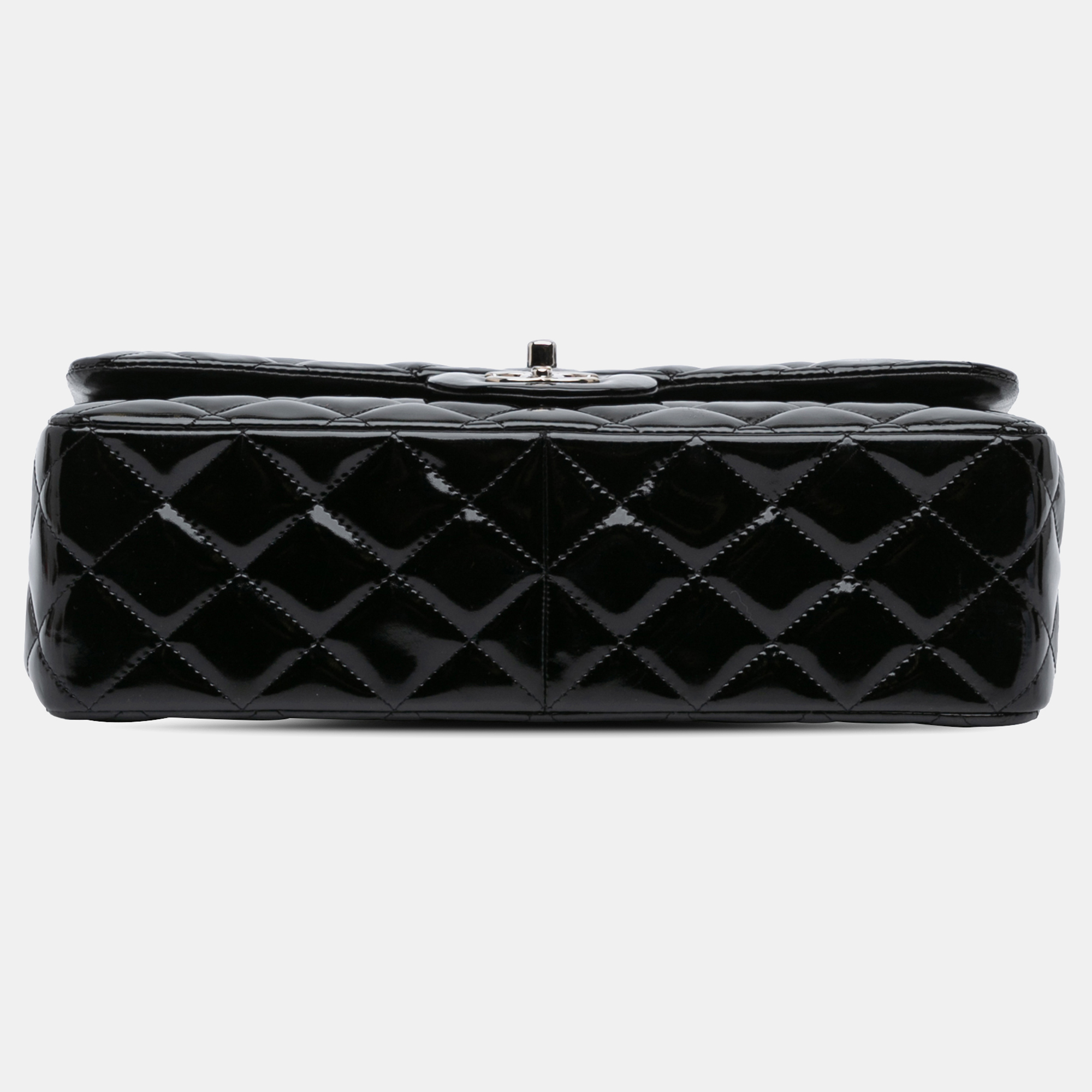Chanel Black Patent Jumbo Classic Double Flap Bag 