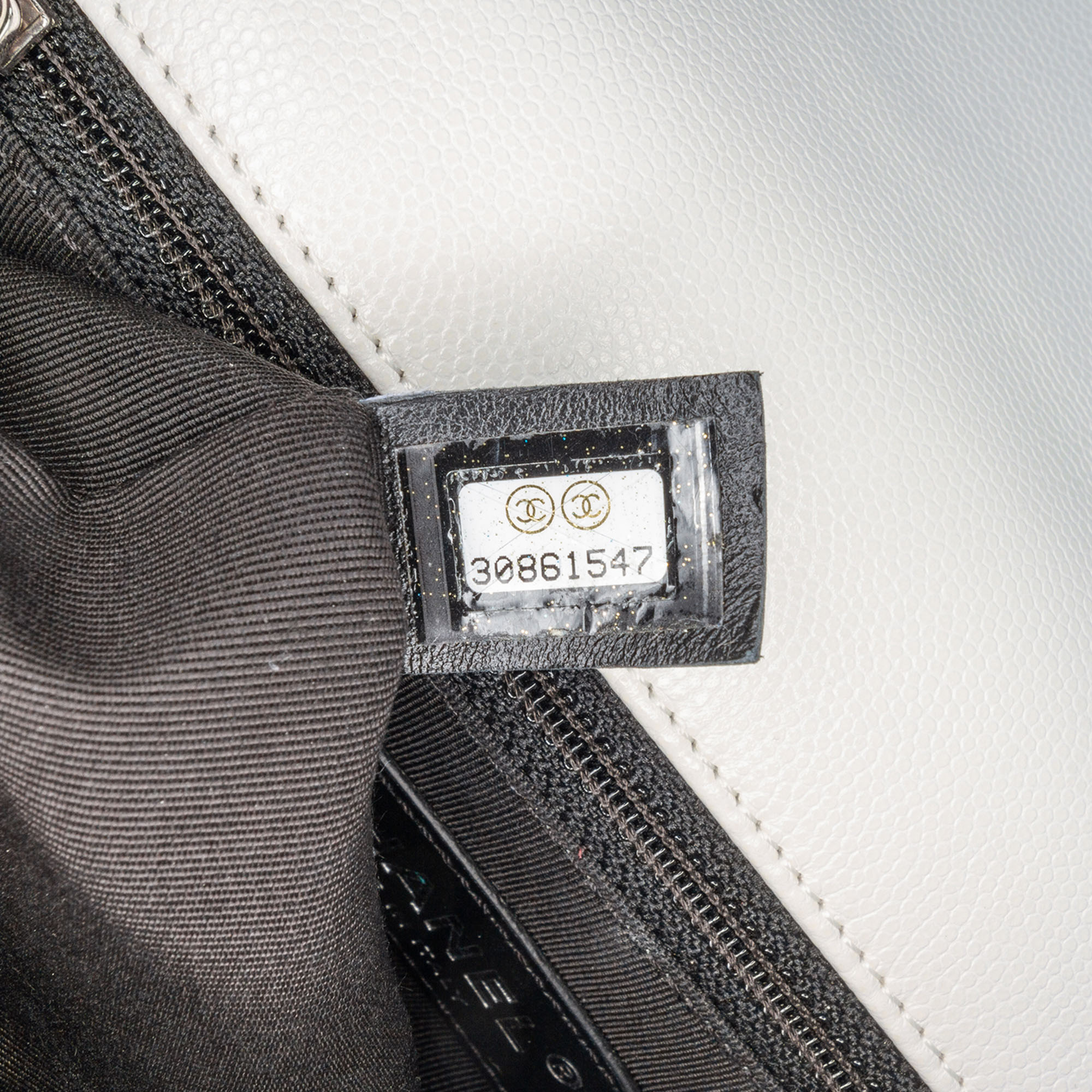 Chanel White Caviar Medium Quilted My Everything Flap Bag 