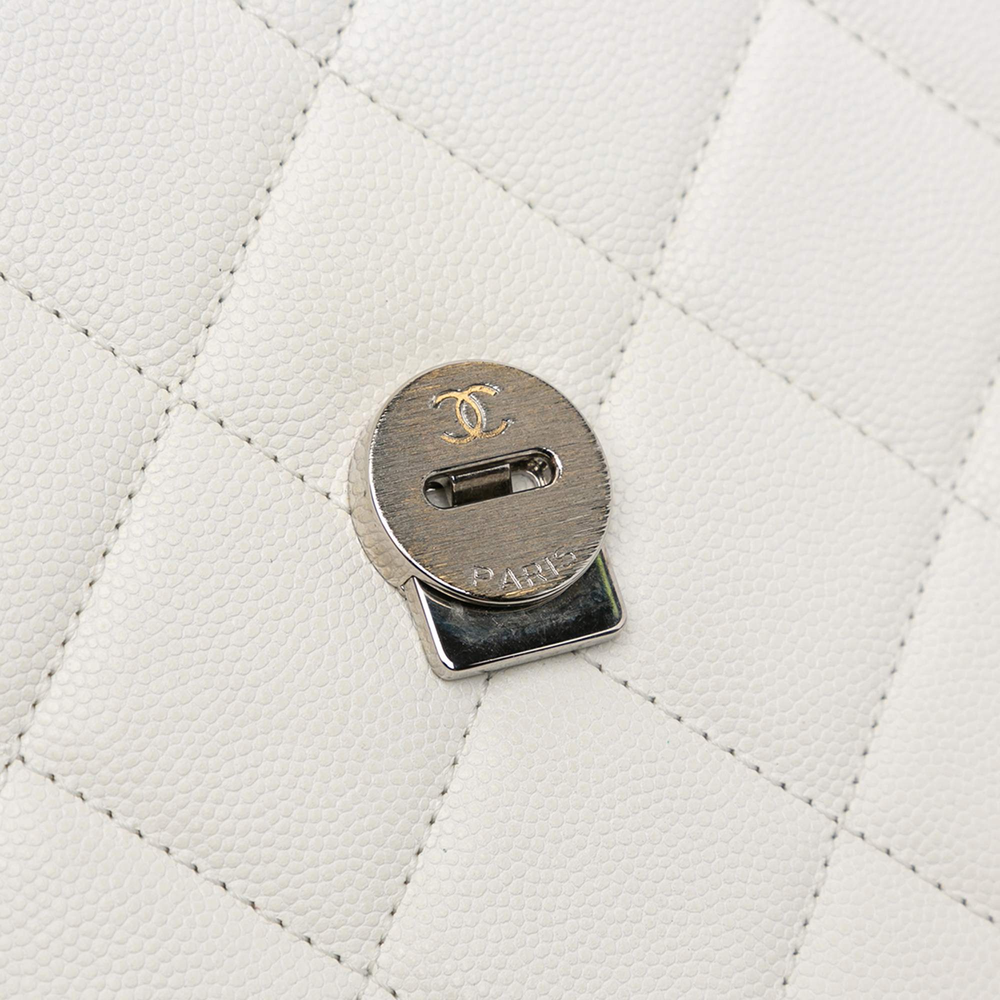 Chanel White Caviar Medium Quilted My Everything Flap Bag 