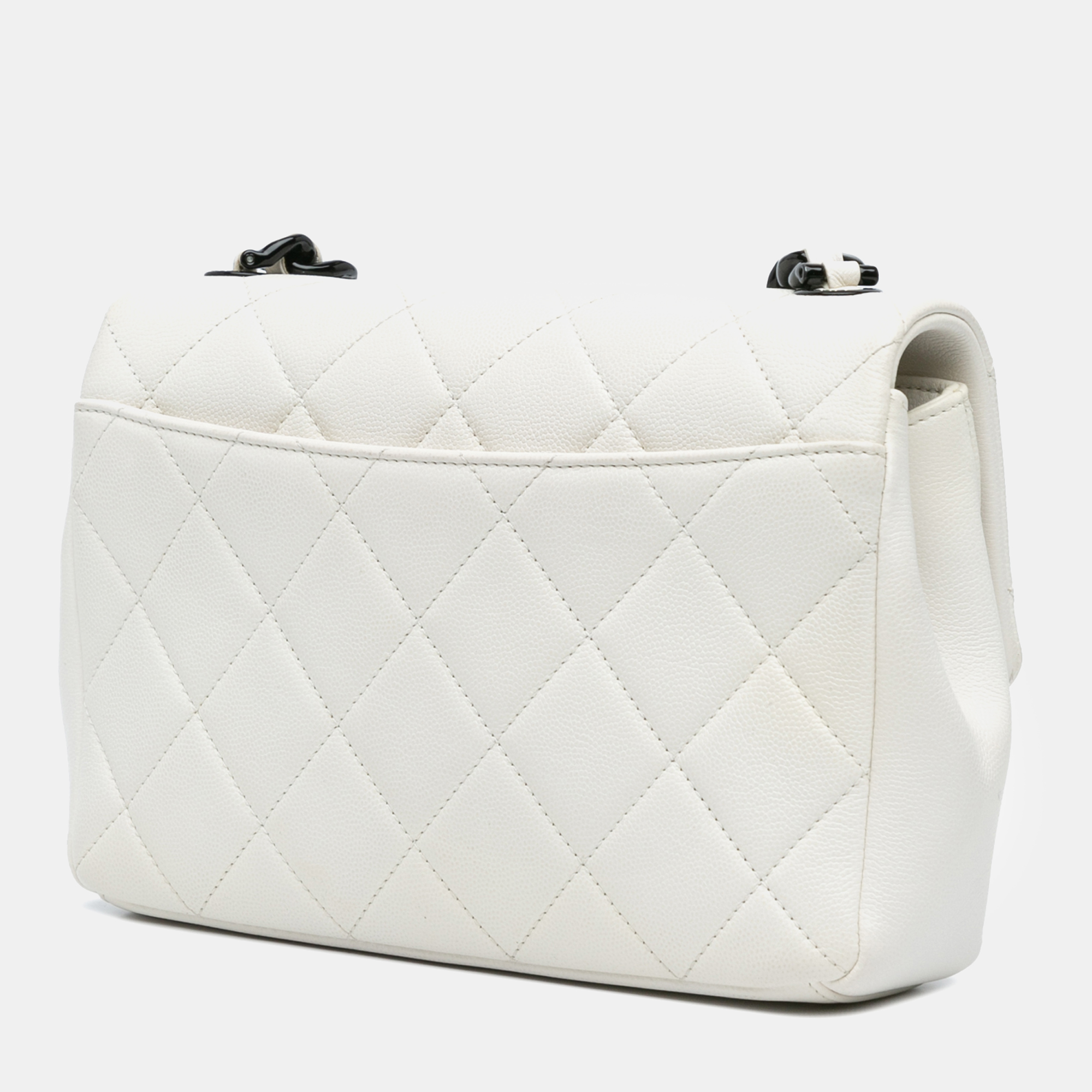 Chanel White Caviar Medium Quilted My Everything Flap Bag 
