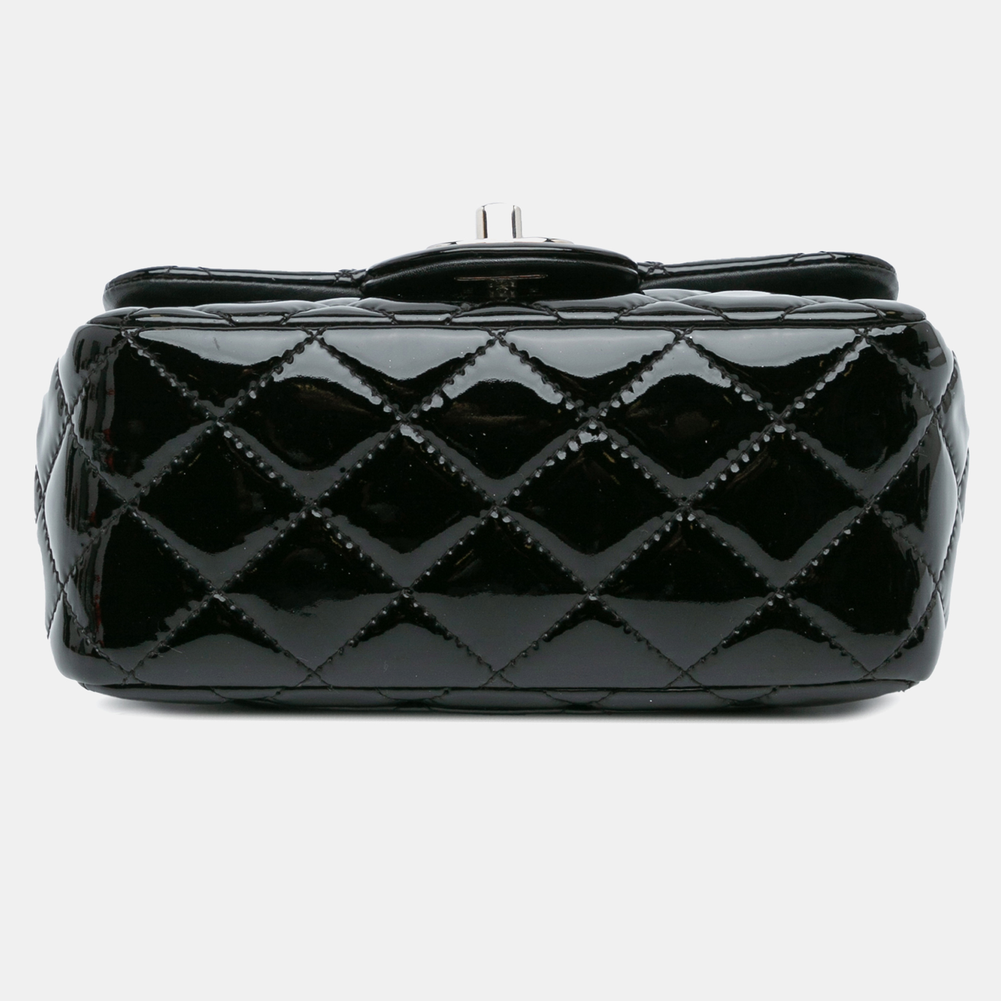 Chanel Black Patent Mini Square Classic Single Flap 