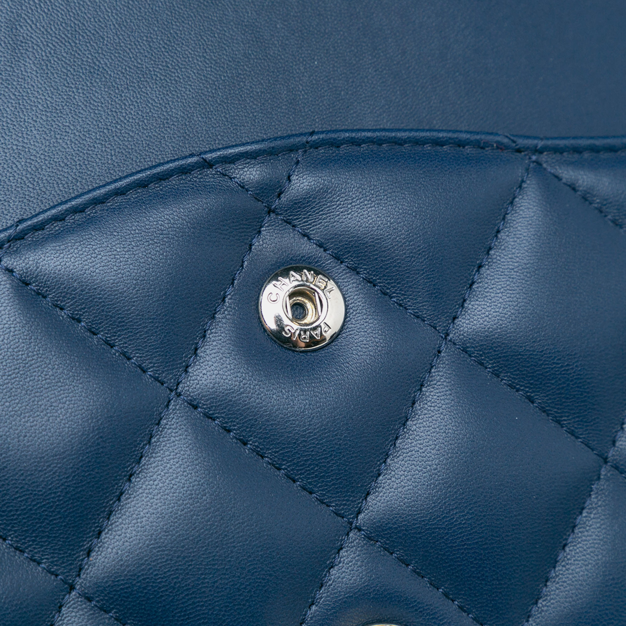 Chanel Blue Lambskin  Jumbo Classic Double Flap 